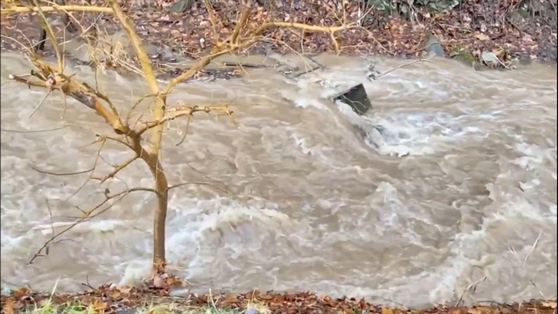 Heavy rain sends even small streams rising in West Virginia