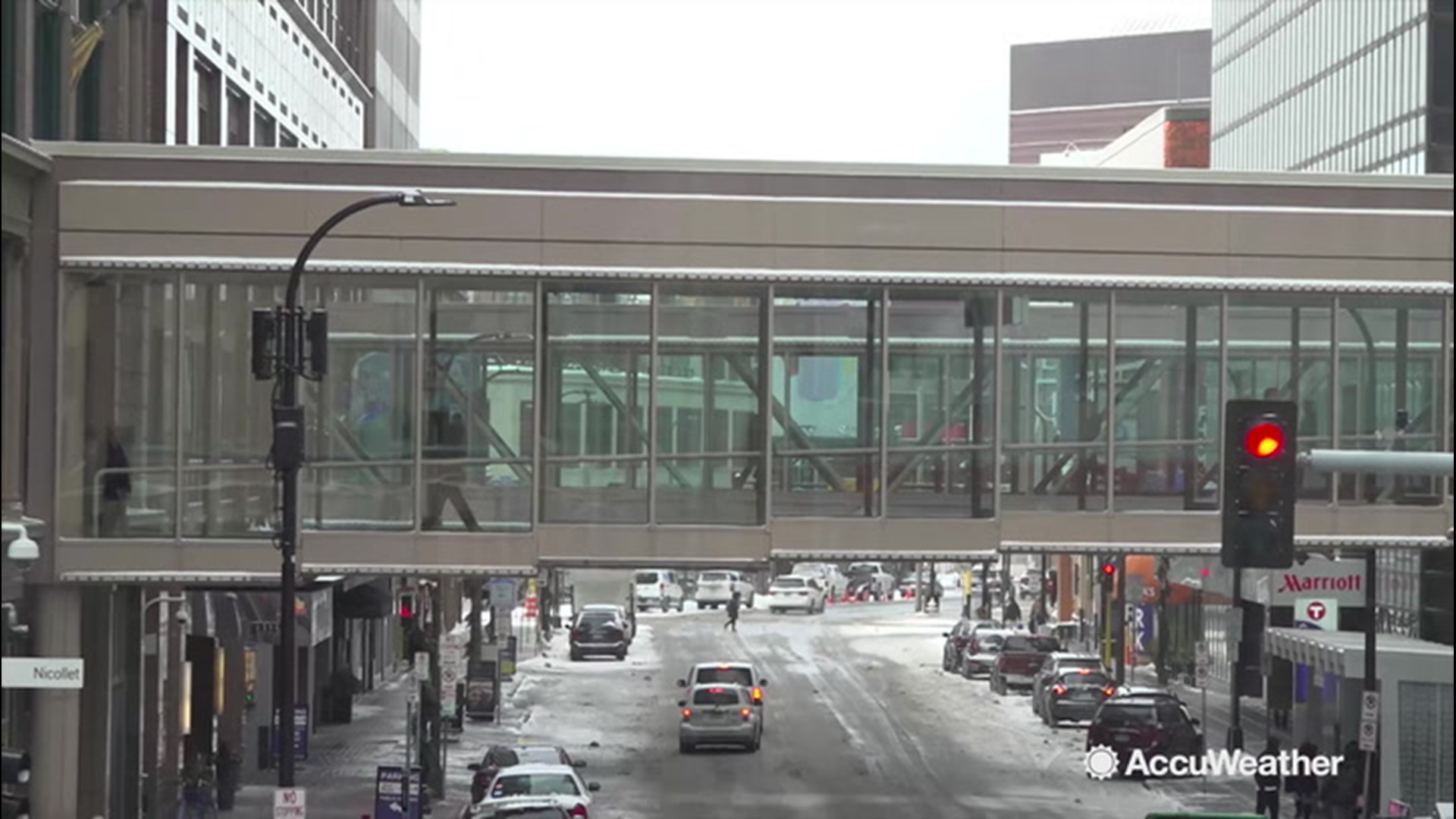 The world's largest contiguous skyway system in Minneapolis, Minnesota, makes it possible to escape subzero weather in the winter or hot and humid weather in the summer.
