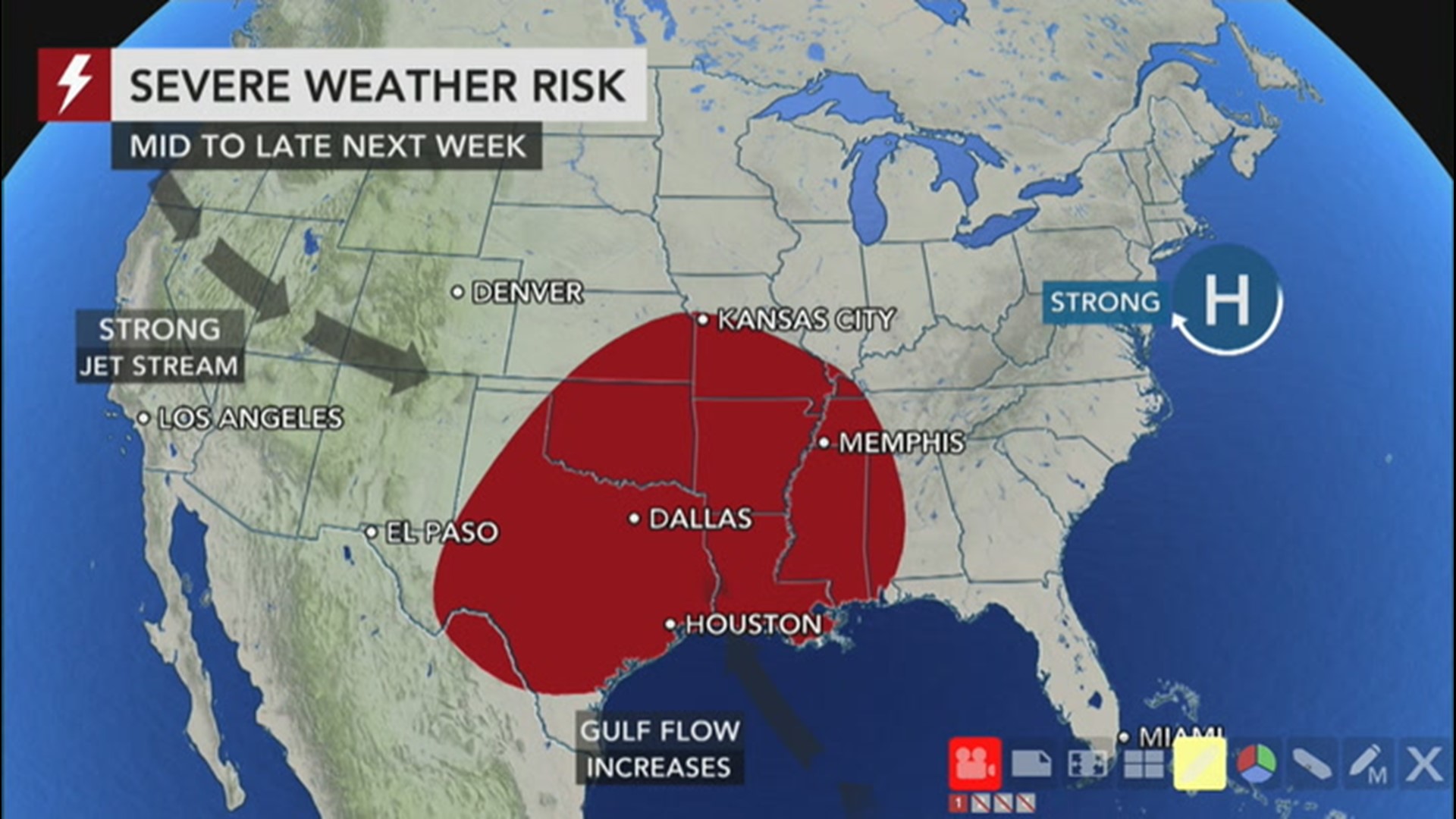 Bernie Rayno is looking ahead to next week and currently sees two possible rounds of severe weather for the central U.S.
