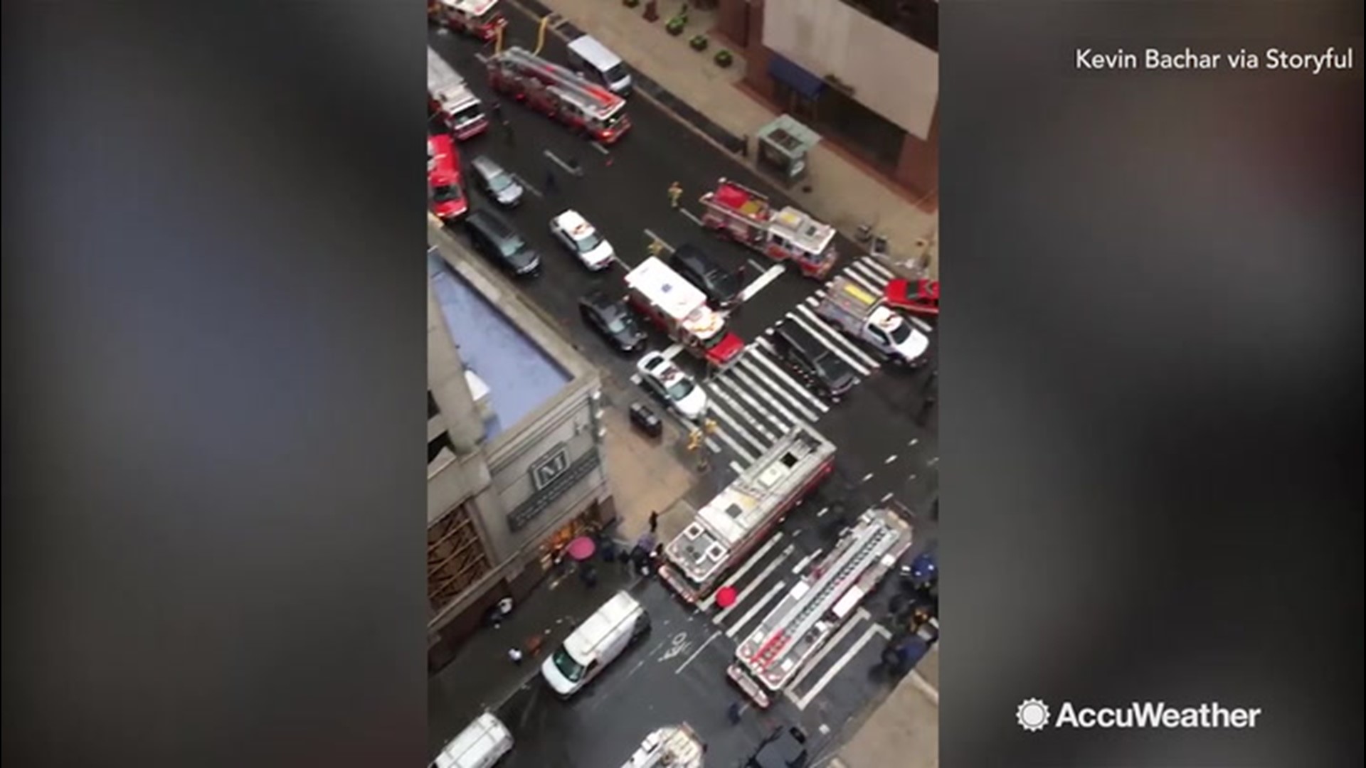 Dozens of ambulances, police and fire trucks covered the streets in Manhattan on June 10 after a helicopter crash landed into a building, killing the pilot.