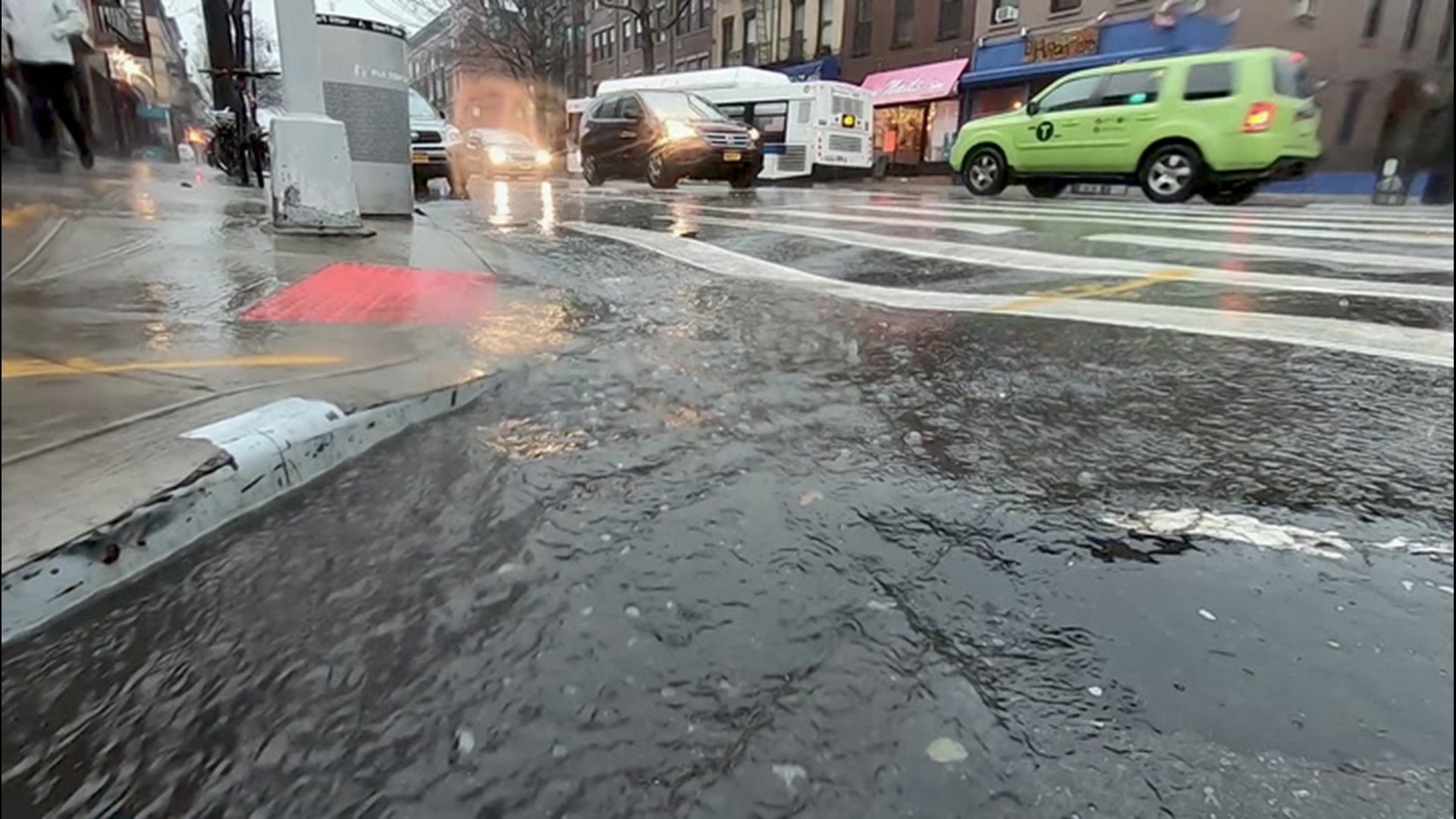 Residents of New York City were left soaking wet on Jan. 25 as a torrential rainstorm swept over the city.