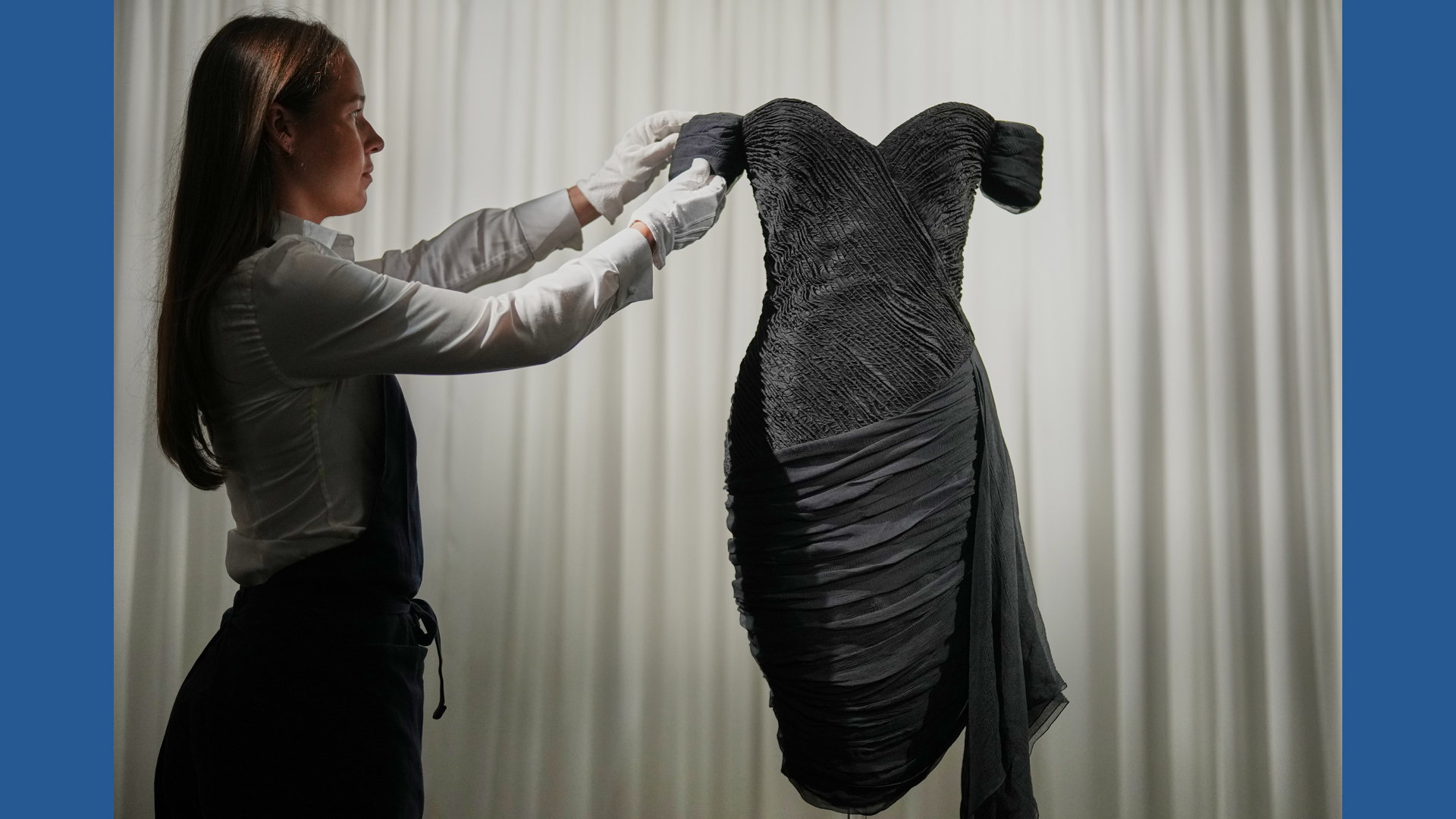 Back in black: Princess Diana's 'revenge dress' goes on show ahead of Sotheby's auction