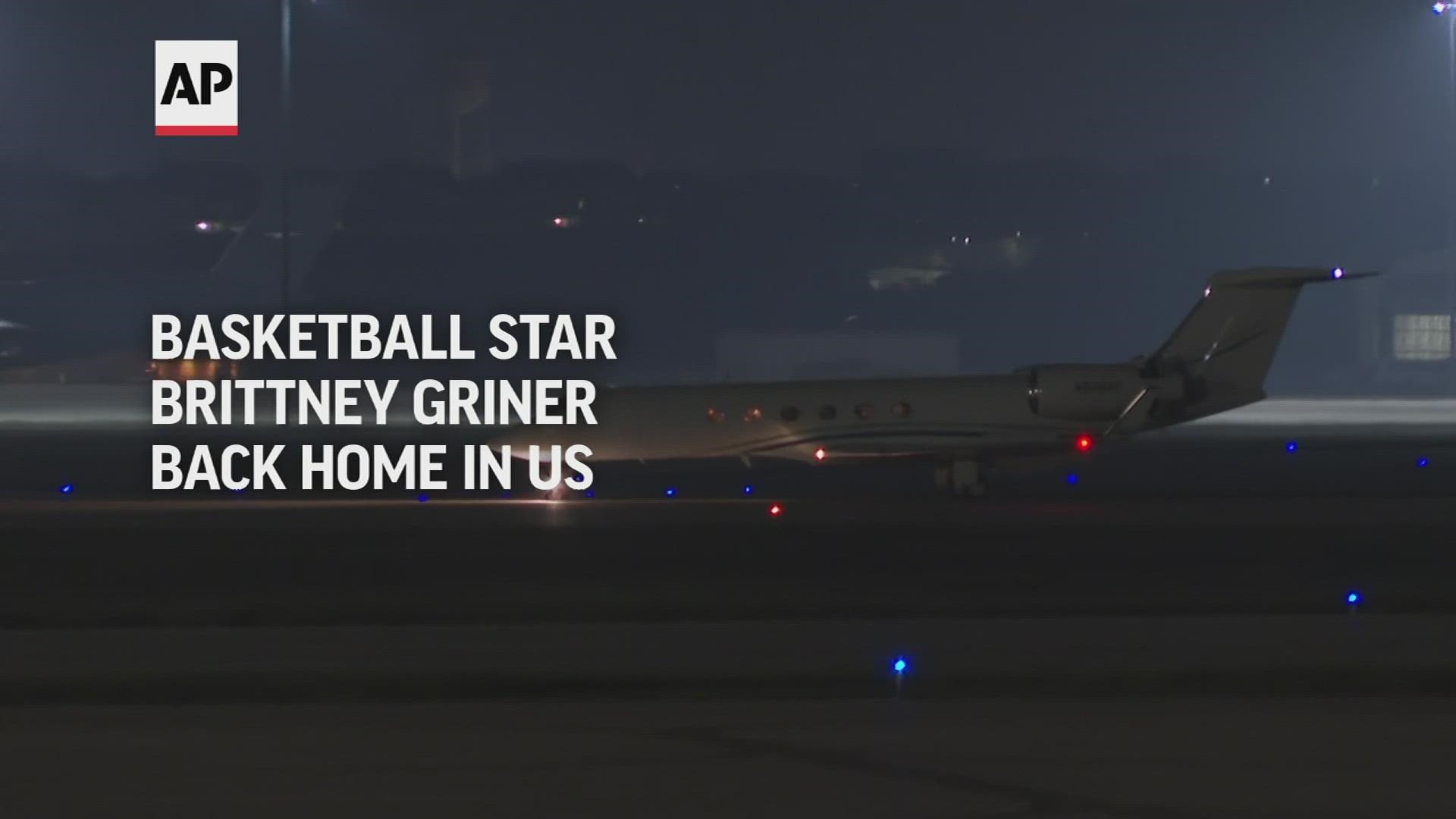 The plane's touchdown brings an end to a months-long saga that has sat in the public view for months, since Griner was arrested in February.