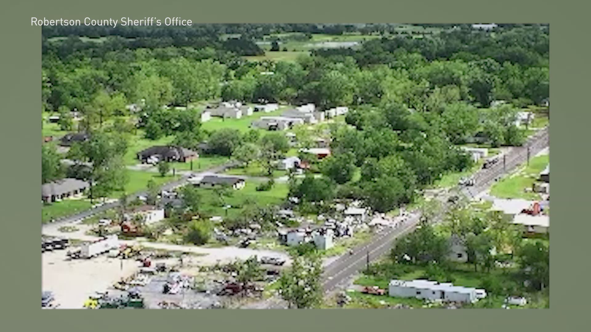 Video from the Robertson County Sheriff's Office shows damage after a strong storm hit the area on April 13, 2019.
