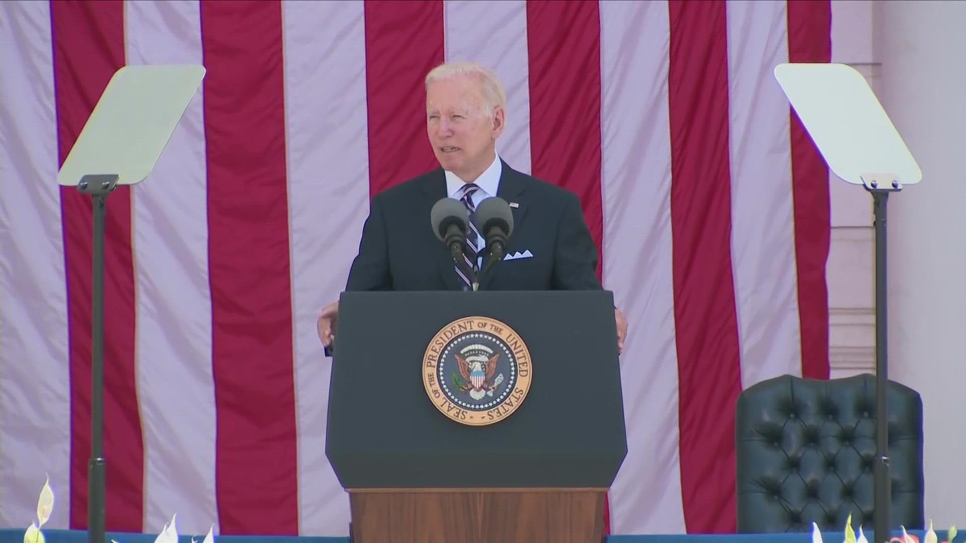 Delivering remarks honoring fallen servicemembers, President Biden said “Memorial Day is always a day where pain and pride are mixed together.”