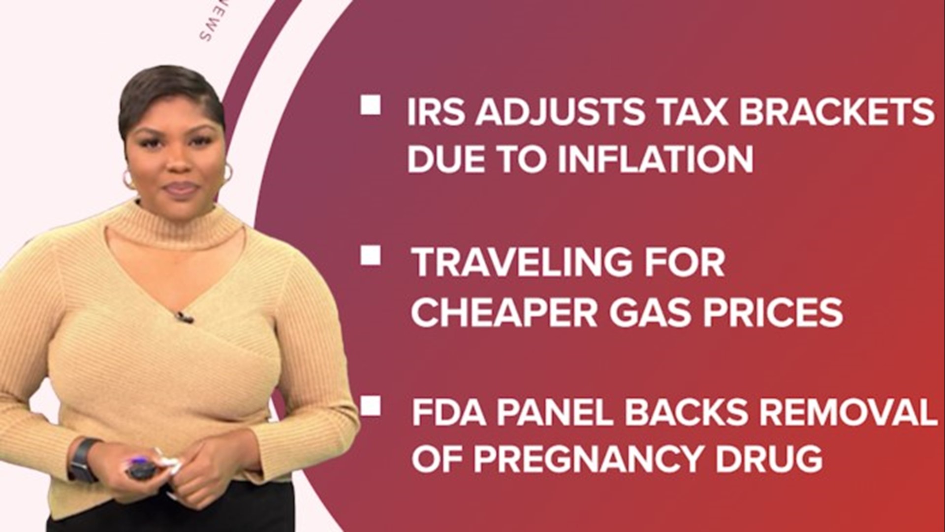 A look at what is happening in the news from the cost of driving around for cheaper gas to the IRS changing tax brackets and the impact of inflation on seniors.