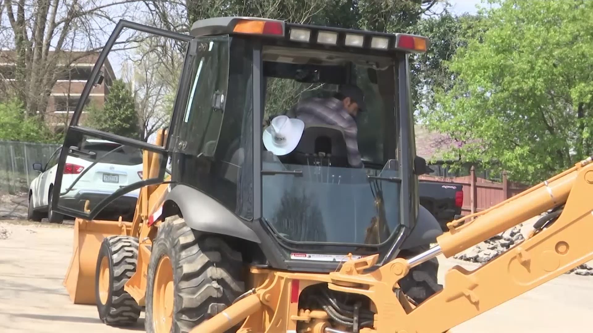 Country star Brad Paisley took the controls of a backhoe to dig up the first pile of dirt in the space that will become a free grocery store to support needy families in Nashville, Tennessee.