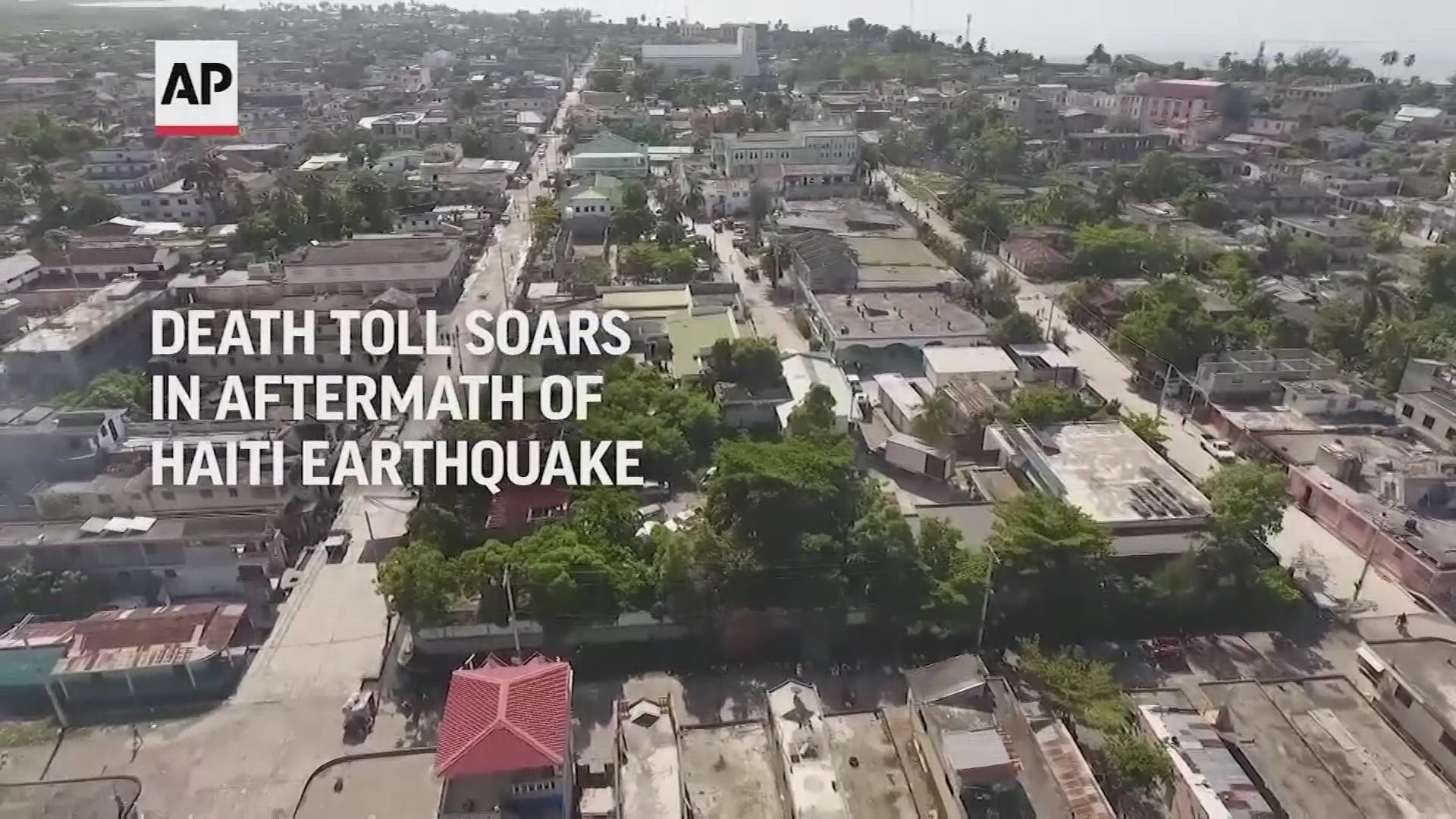 As of Sunday night, nearly 1,300 people have died as a result of an earthquake over the weekend off the coast of Haiti.