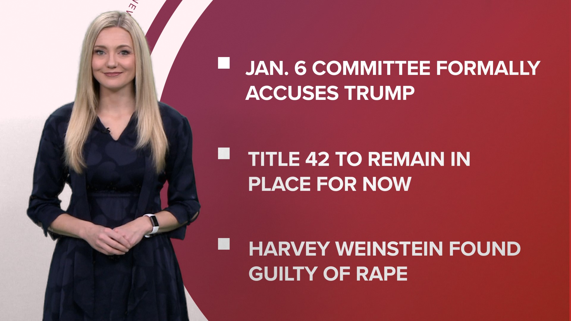 A look at what is happening in the news from the Jan. 6 committee making criminal charges for Mr. Trump to preparing for a storm amid holiday travel.