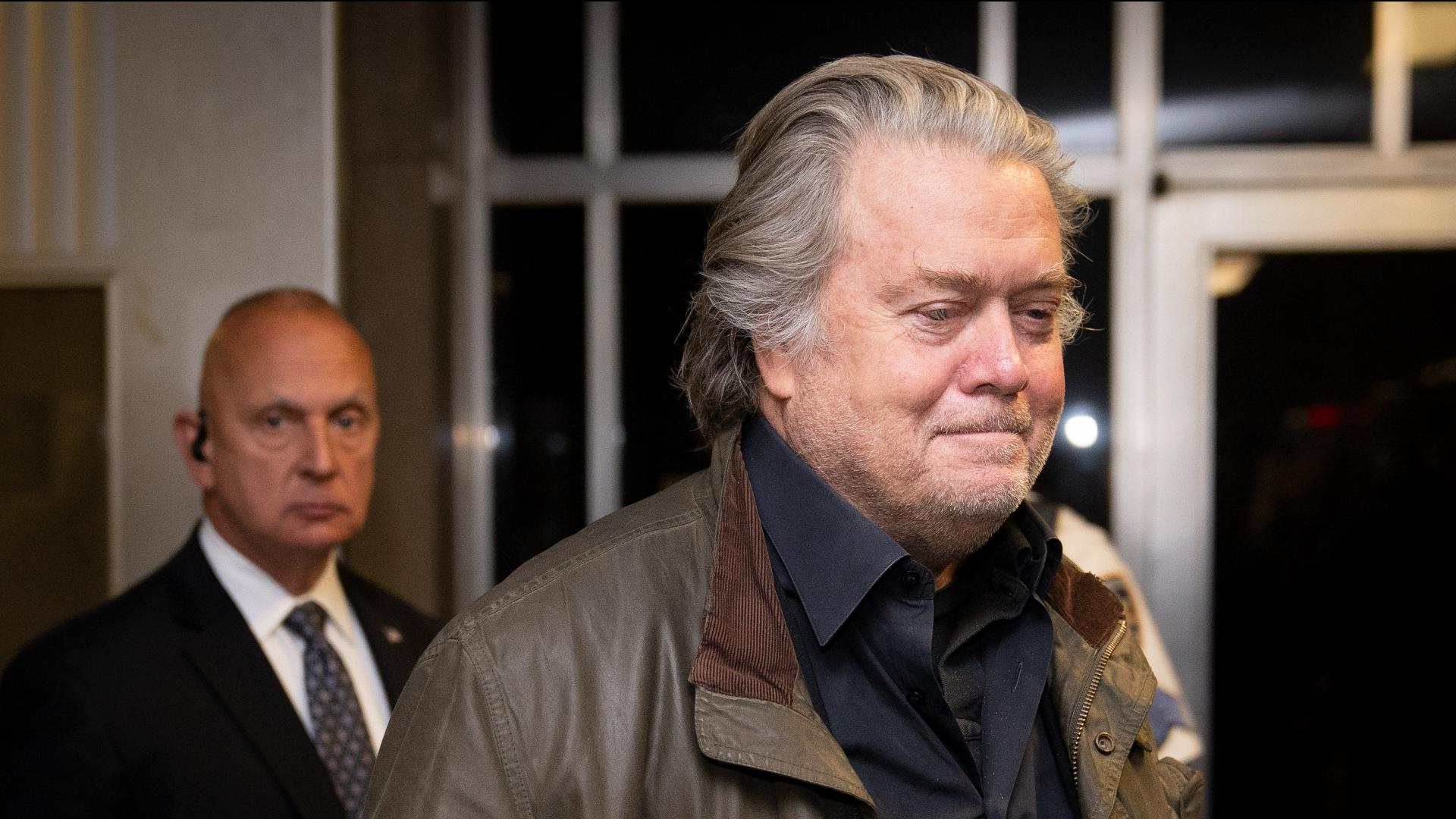 Steve Bannon, Donald Trump's former White House strategist, reported to a prison in Connecticut Monday morning.