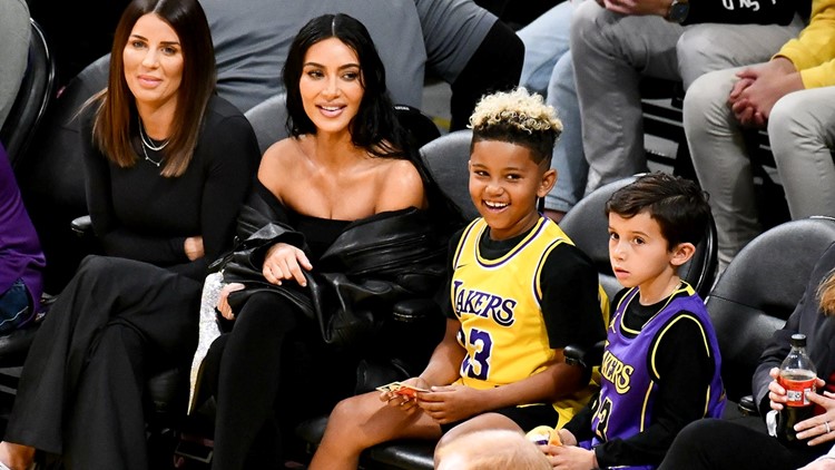 Kim Kardashian Sits Courtside With Son Saint West at L.A. Lakers