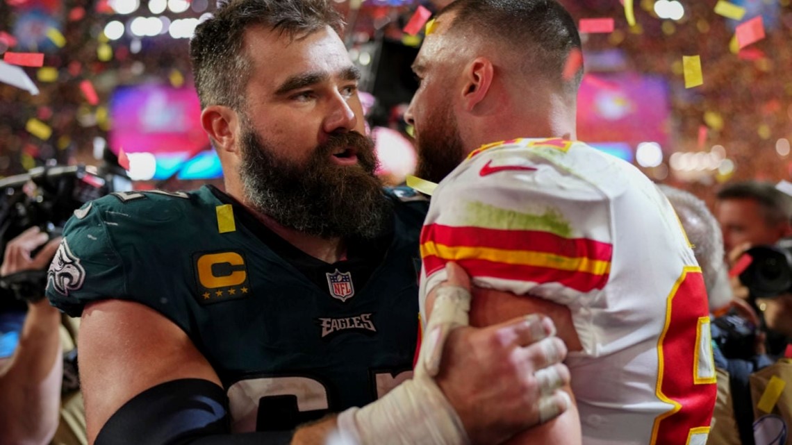 Travis Kelce, Jason Kelce Share Emotional Embrace With Mom On