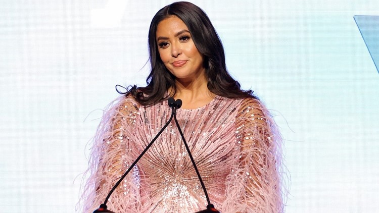 vanessa bryant pink dress Vanessa Bryant Vows to Fight for Girls' Opportunities on Behalf of Kobe and  Their Daughters