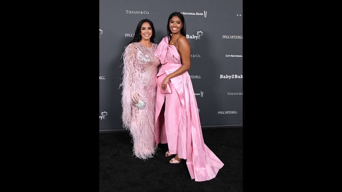 vanessa bryant pink dress Vanessa Bryant Vows to Fight for Girls' Opportunities on Behalf of Kobe and Their Daughters