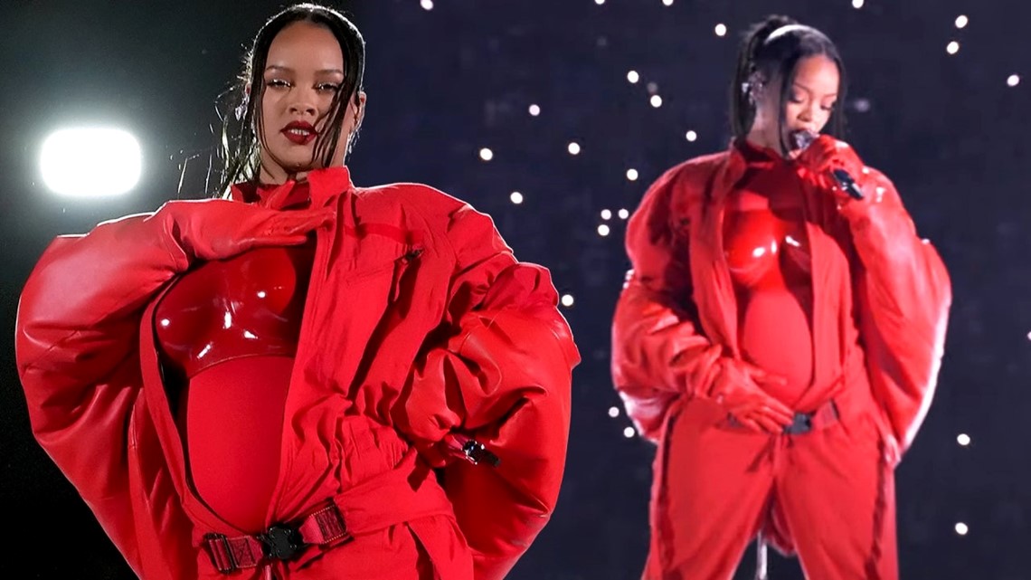 A$AP Rocky Supports Pregnant Rihanna During Her Super Bowl Halftime Show