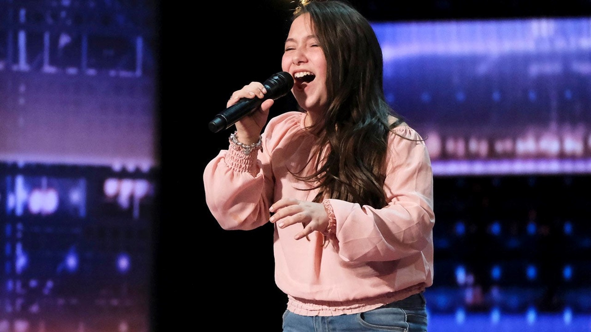 'AGT' 10YearOld Singer Brought to Tears After Earning Golden Buzzer