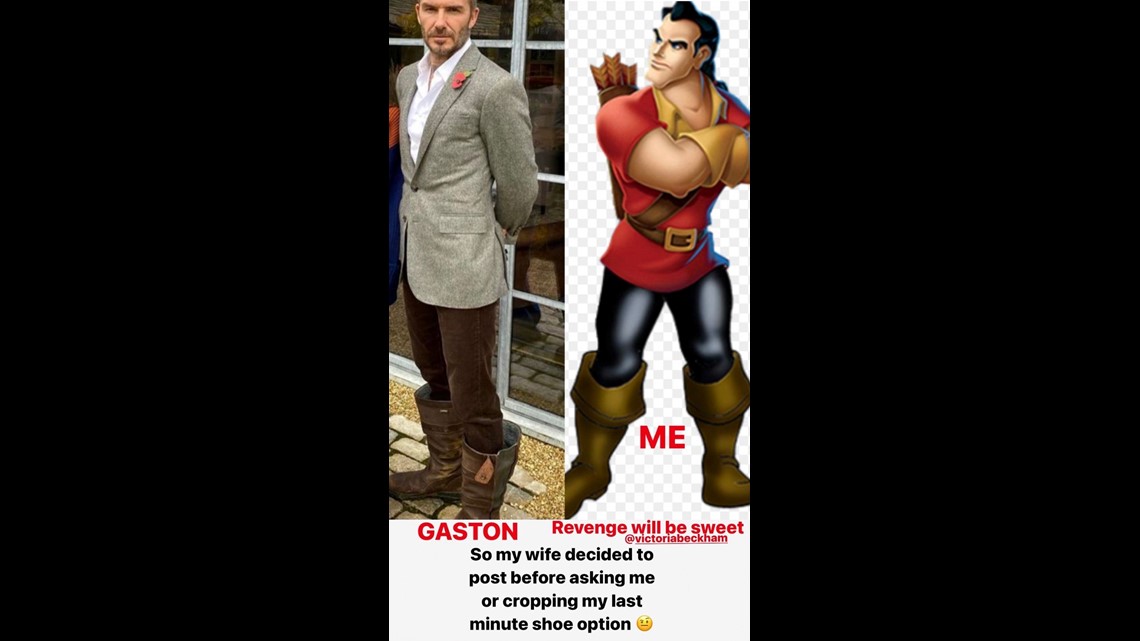 Victoria Beckham Trolls David Beckham Over His 'Gaston' Boots