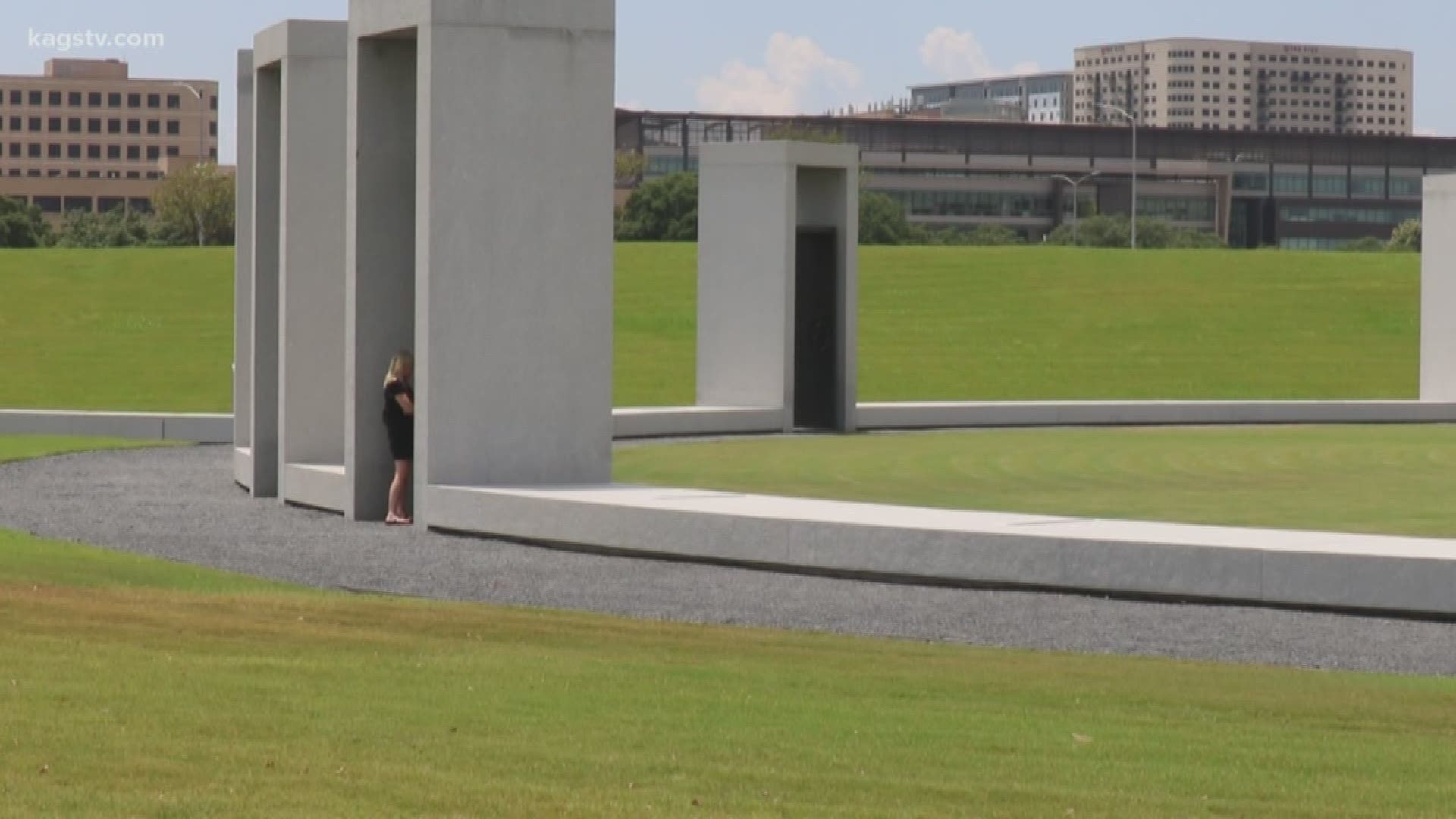 The structure was built in memory of the twelve lives lost during the TAMU bonfire collapse in 1999.