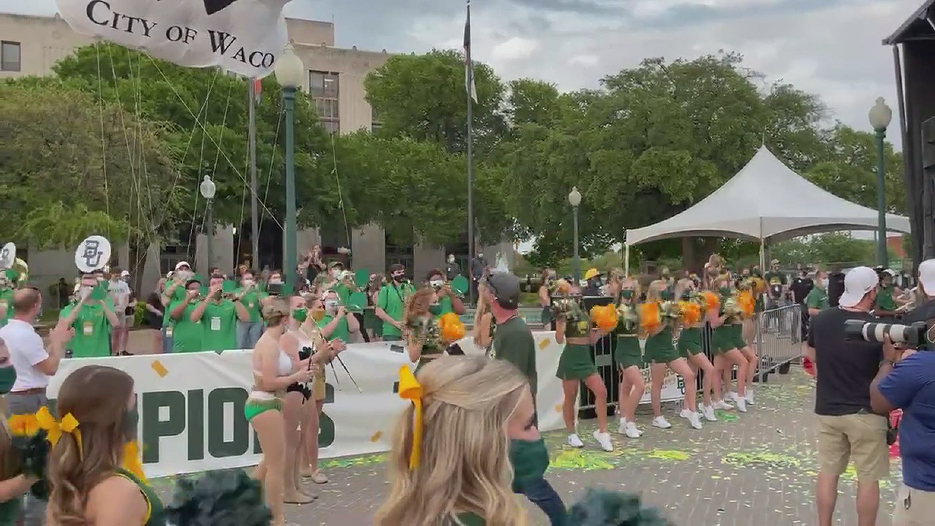 After the parade, the team was awarded the NABC National Championship Trophy.