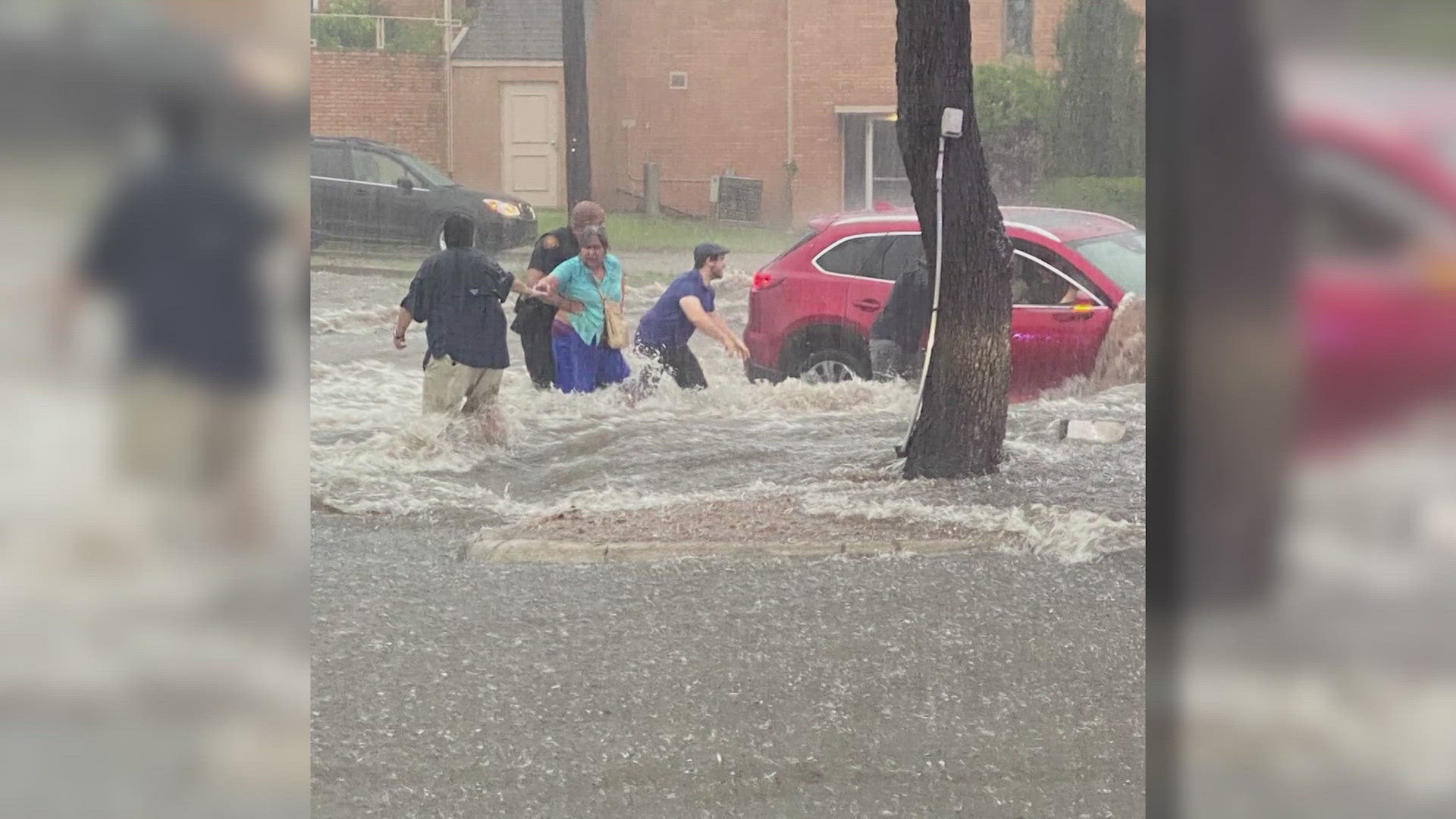 The inches of rainfall on Tuesday most affected the north-side of San Antonio where streets like Broadway were heavily impacted by rushing flood waters.