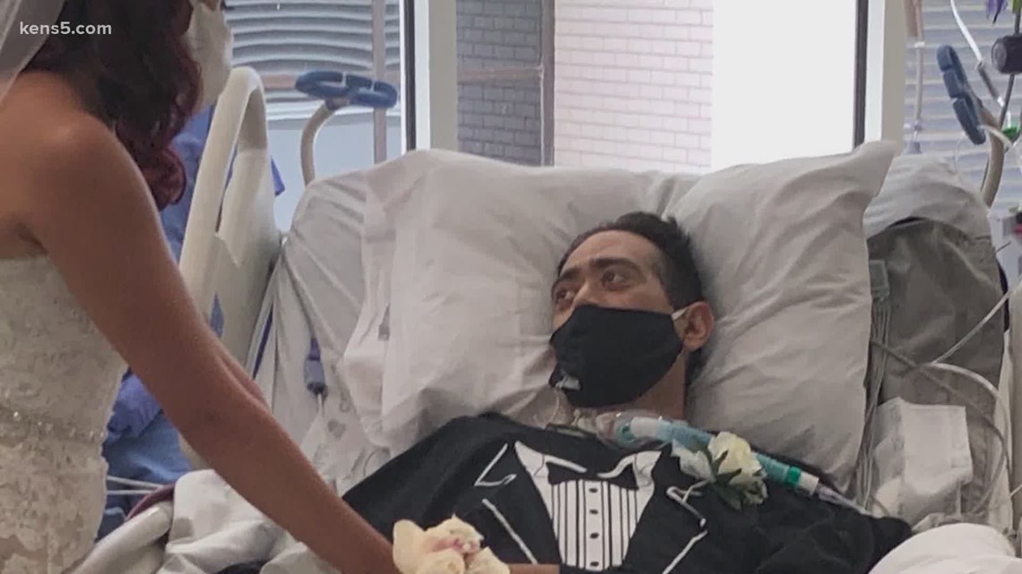 Criticallyill COVID19 patient weds fiancee from hospital bed