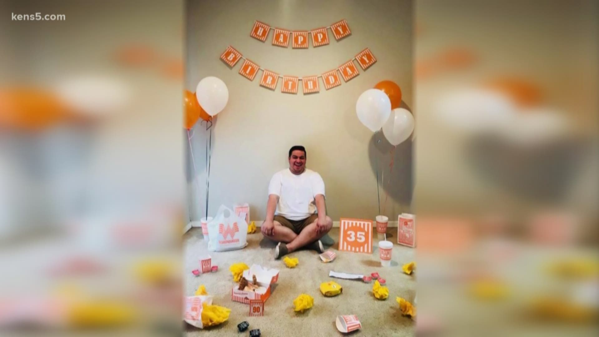 Who says only kids can have themed birthday parties?! Hector Cuellar Jr. celebrated his 35th birthday with a Whataburger photoshoot.