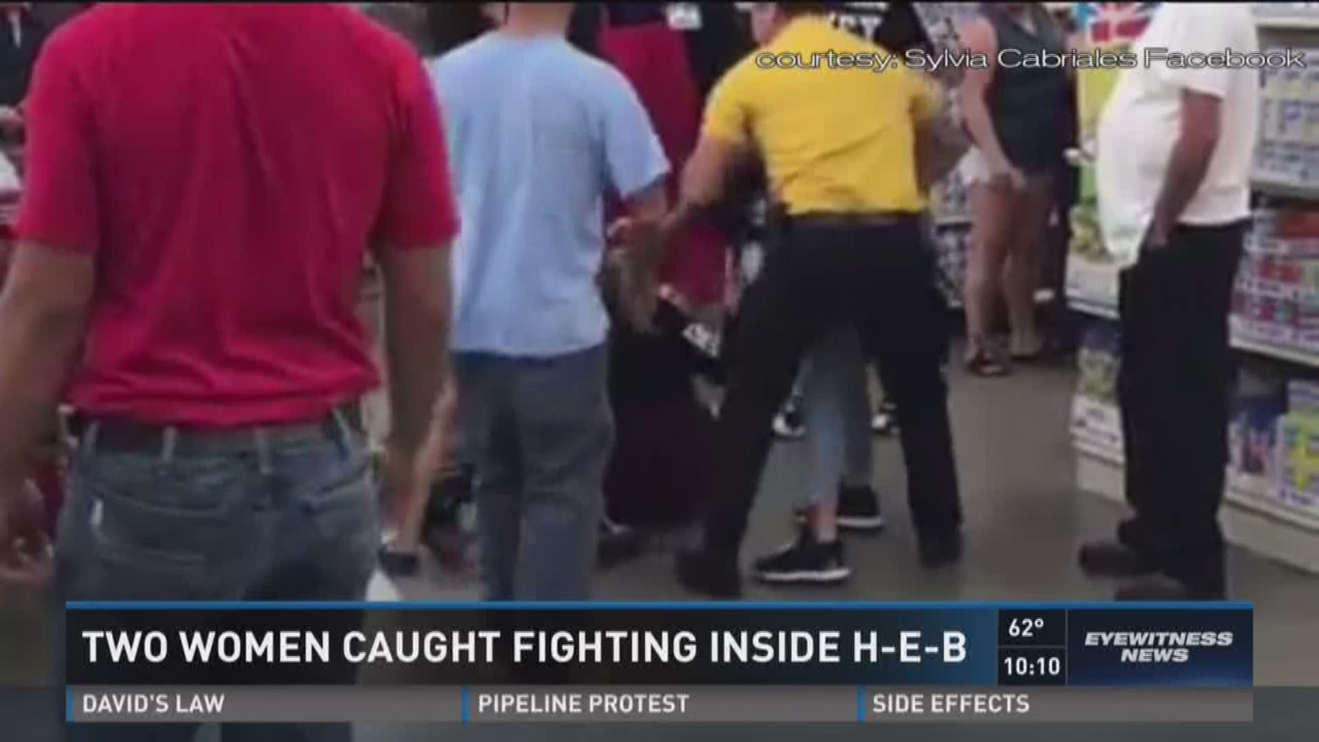 Two women caught fighting inside H-E-B