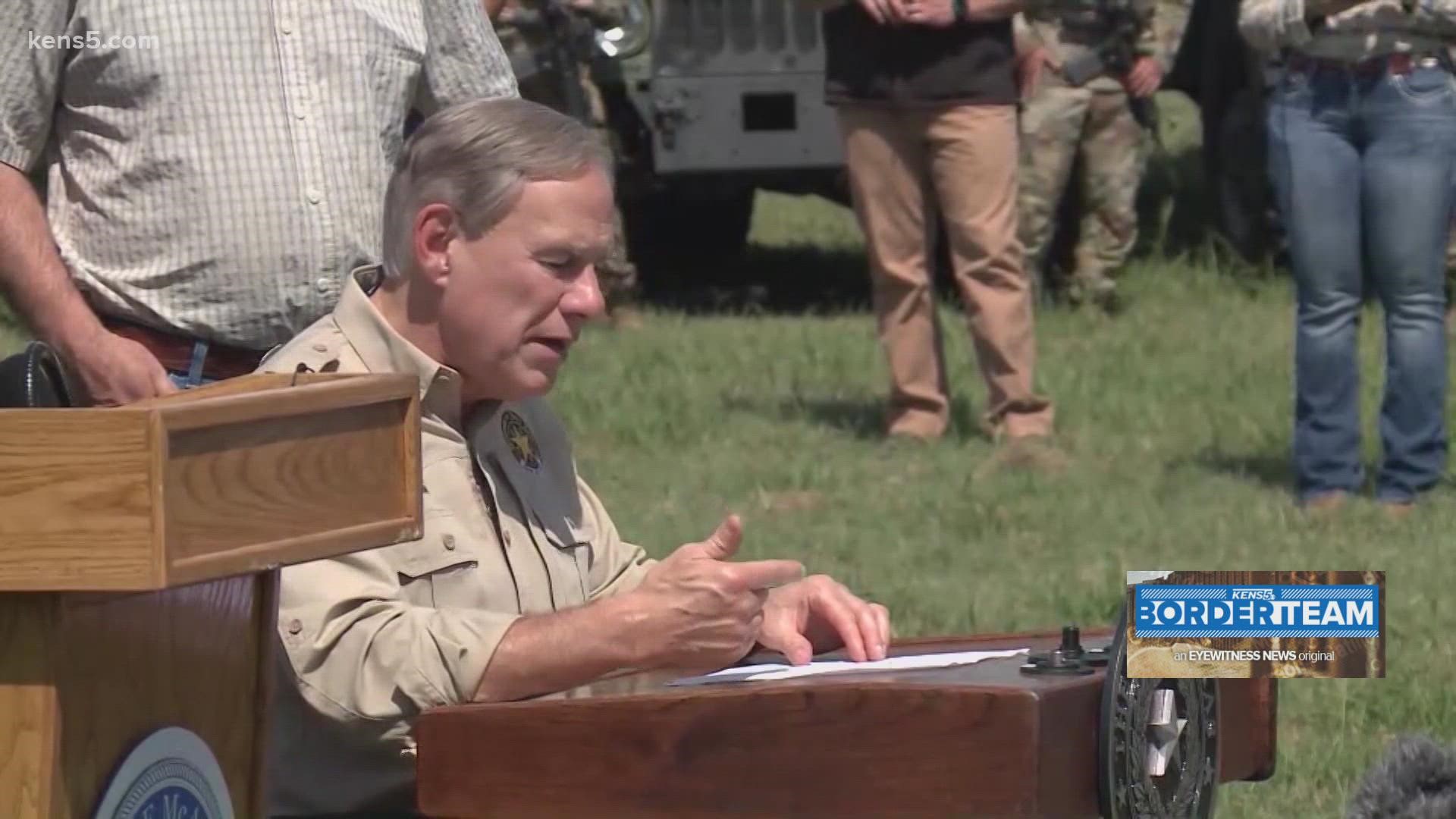 Gov. Greg Abbott and 10 other state governors held a news conference at the Texas/Mexico border.