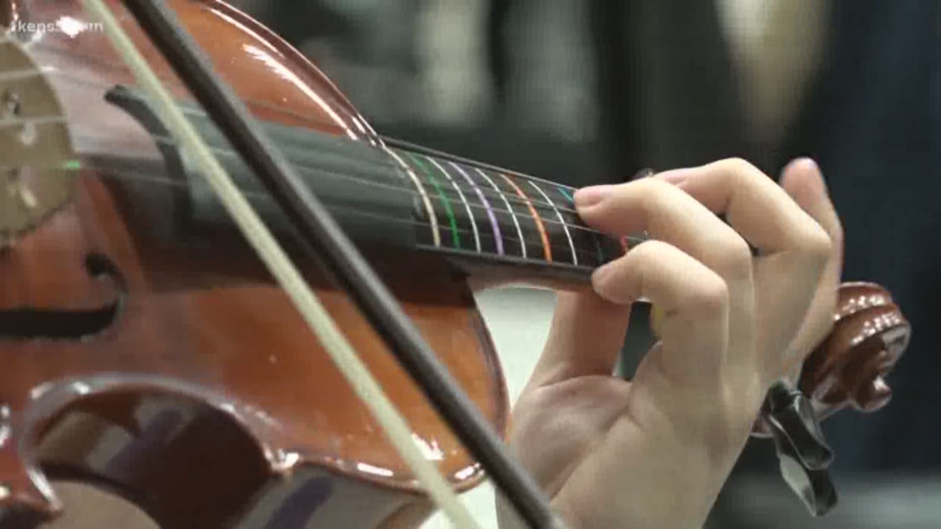A San Marcos high school orchestra has struggled to stay alive. But the young musiciains are now thriving thanks to donated instruments and a welxoming environment.