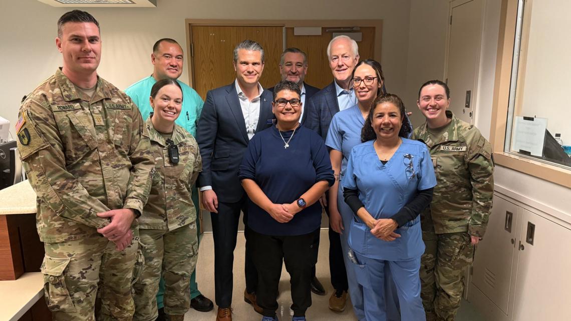 Defense Secretary Hegseth visits injured service members in San Antonio
