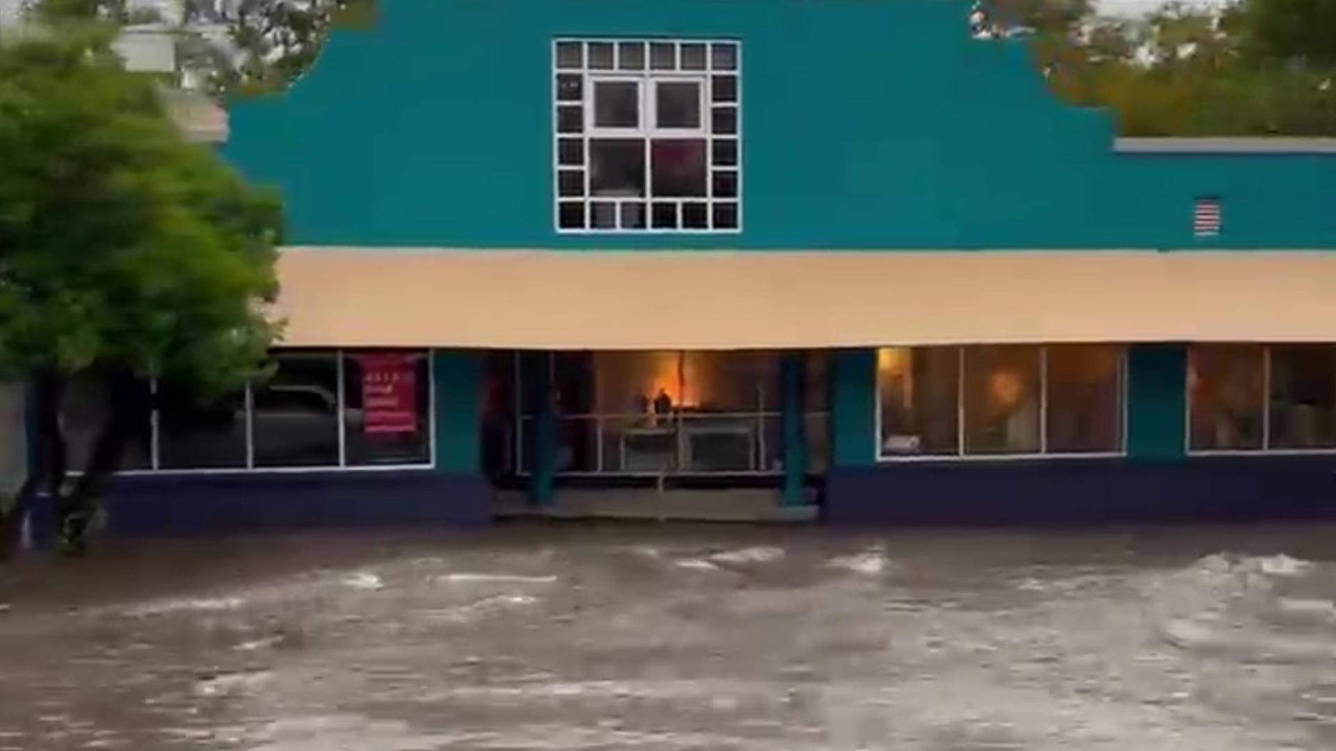 Broadway flooded in Alamo Heights