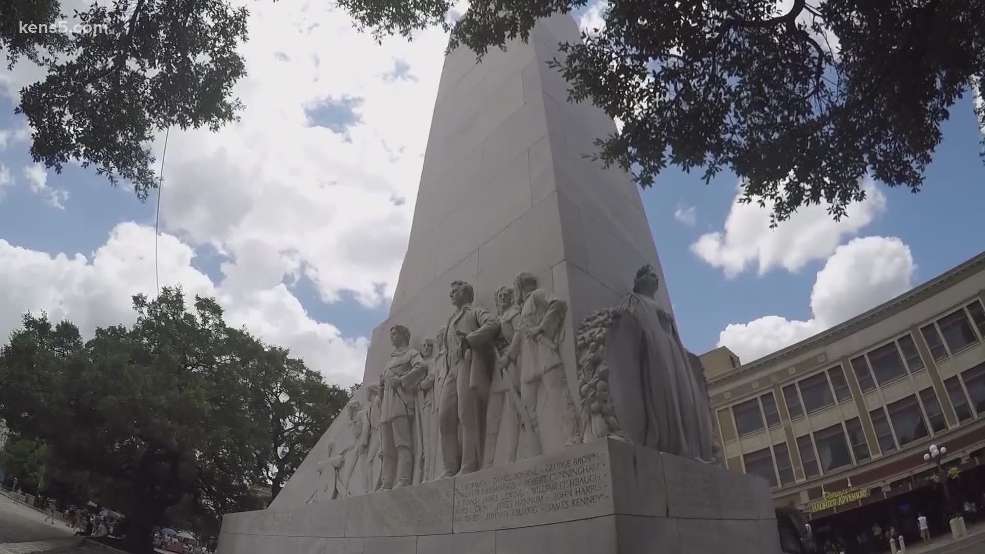 The Texas General Land Office now owns teh historic Alamo Cenotaph in San Antonio.