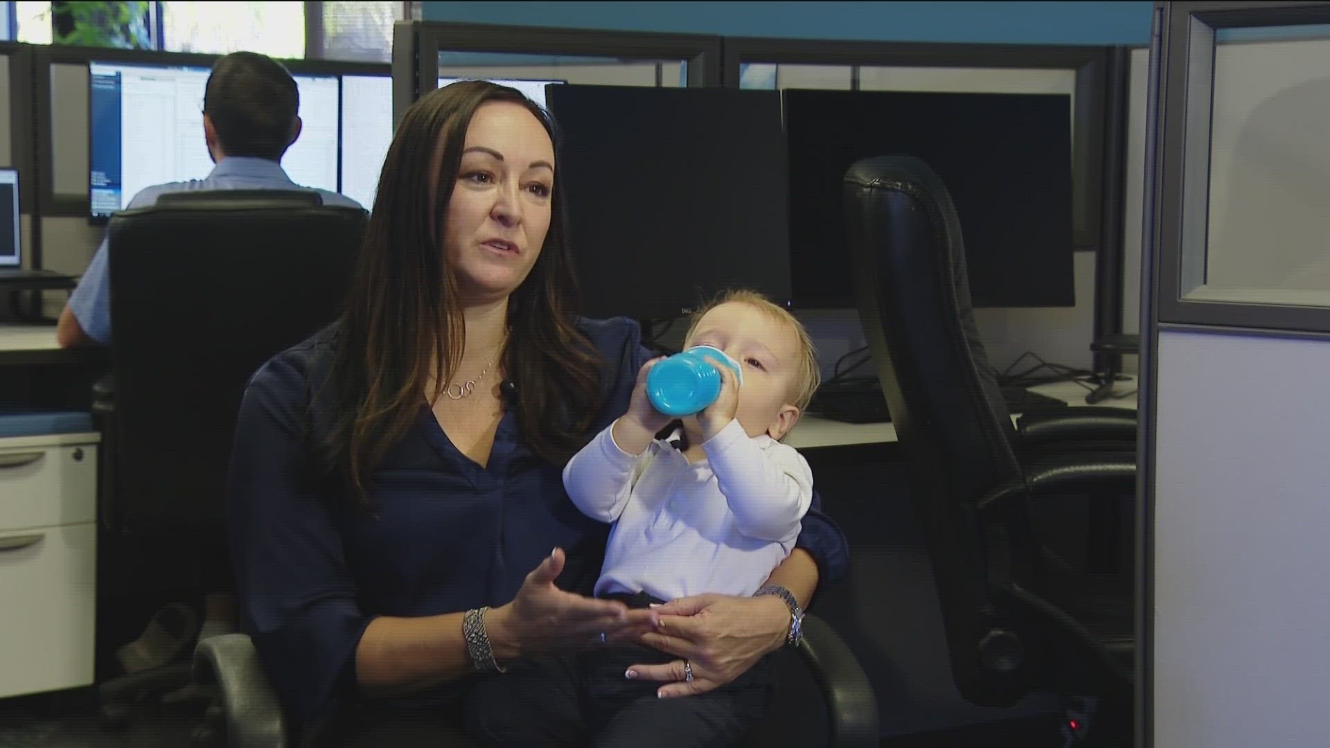 "Why not? If it makes the parents' lives easier, creates a flexible work-life balance," said Jennifer Barnes, CEO of Optima Office.