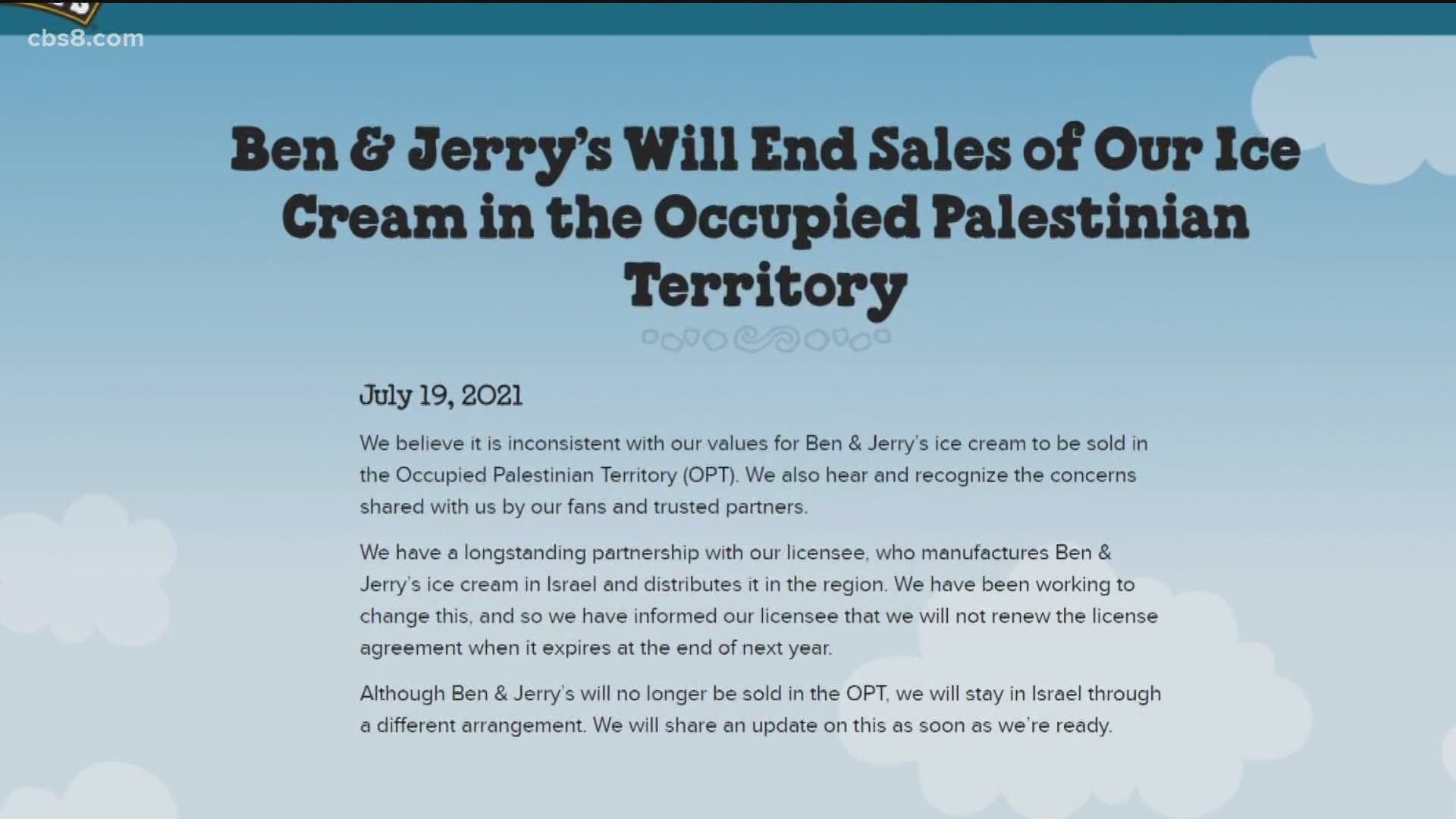 Stand With Us says it has garnered more than 10,000 signatures world-wide to urge Ben and Jerry's to reconsider and promote peace