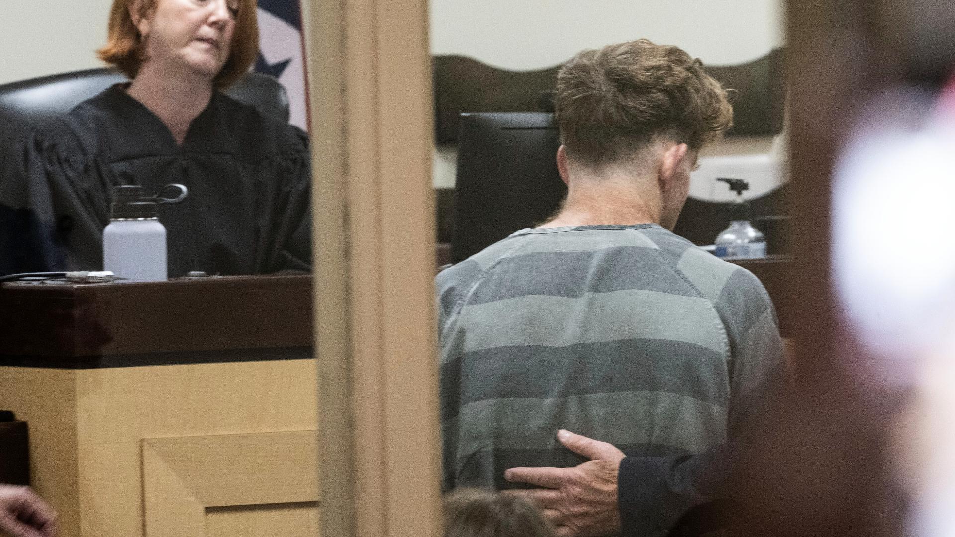 A former North Texas teacher charged with murdering a husband and wife who were hiking with their children has pleaded not guilty.