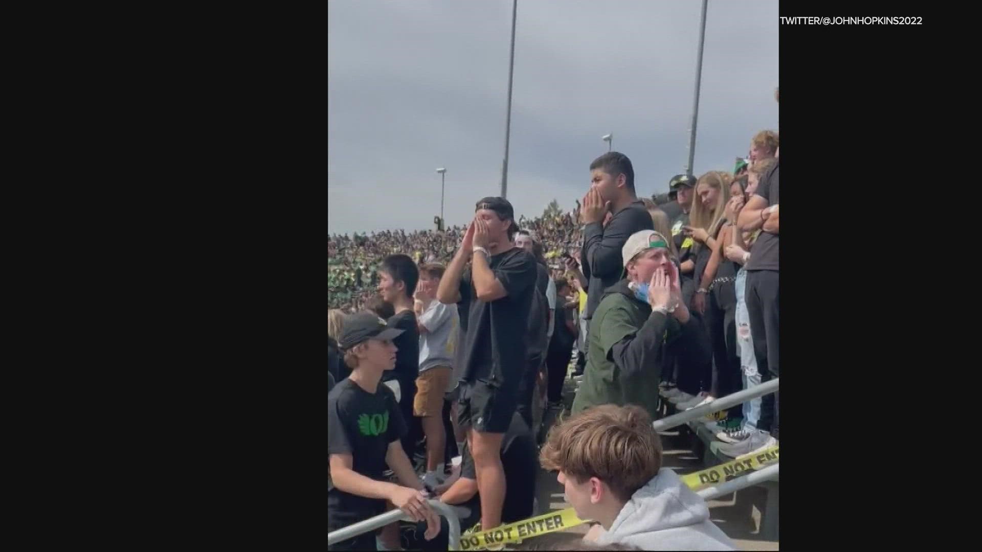 Video shared on social media showed people in the Ducks student section chanting “f*** the Mormons,” prompting a high-profile backlash.