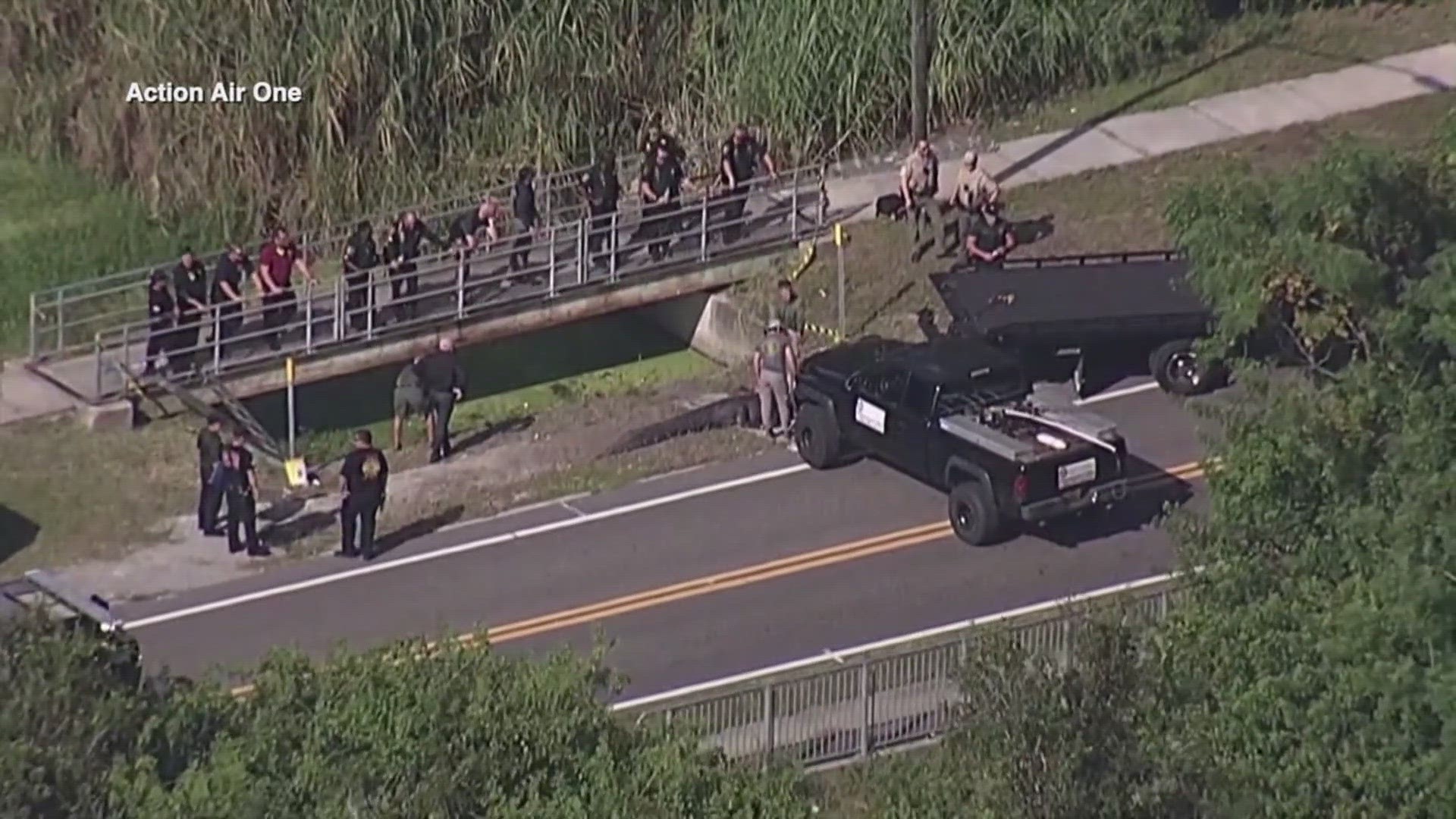 A man was walking to work when he spotted the gator with the woman's body in its mouth. The woman's family said she was homeless.