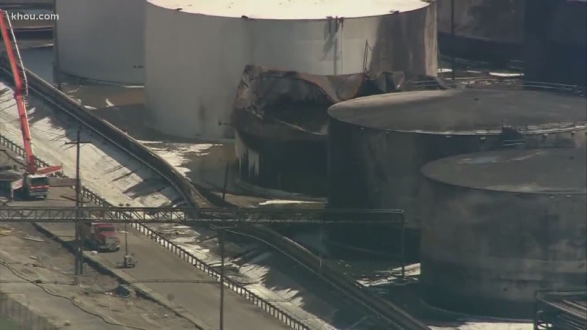 A dike wall containing a chemical or chemicals released during the ITC tank farm fire partially collapsed, according to the Deer Park Office of Emergency Management.