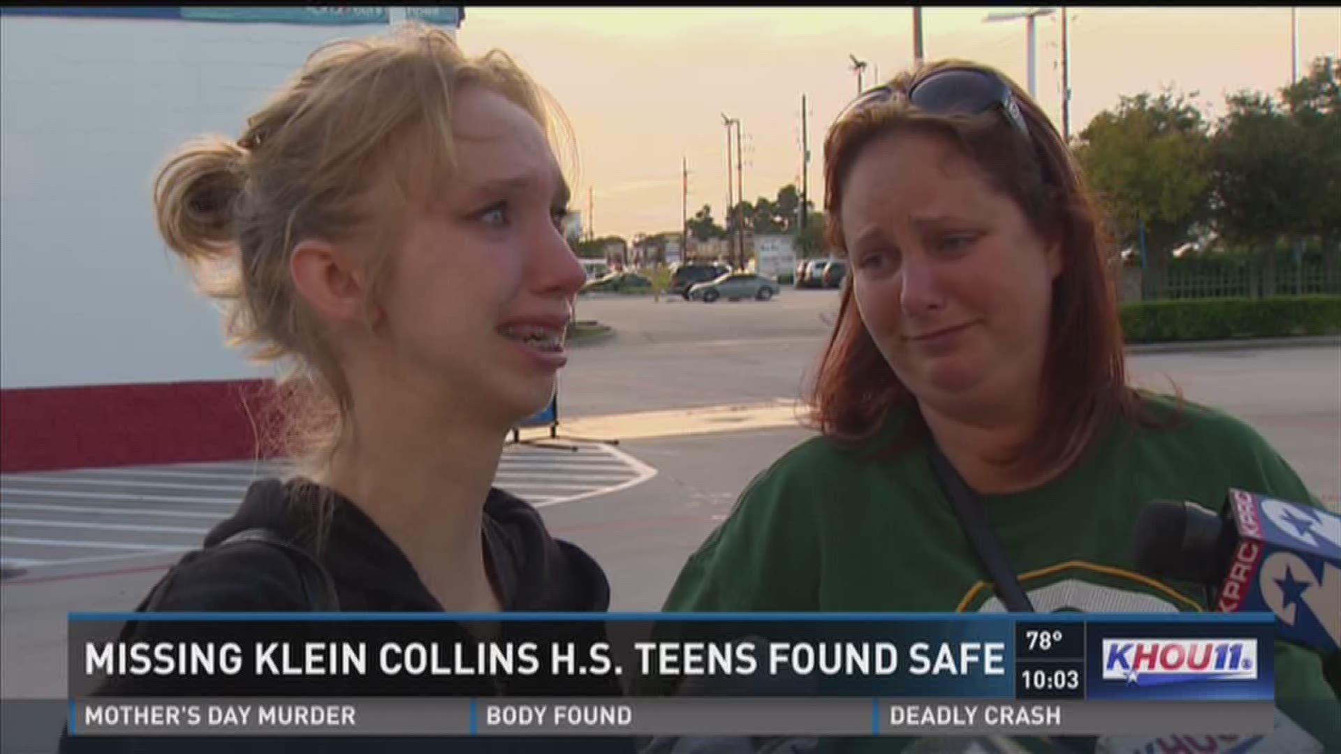 Two Klein Collins High School students who went missing Monday were found safe Tuesday evening, according to officials.