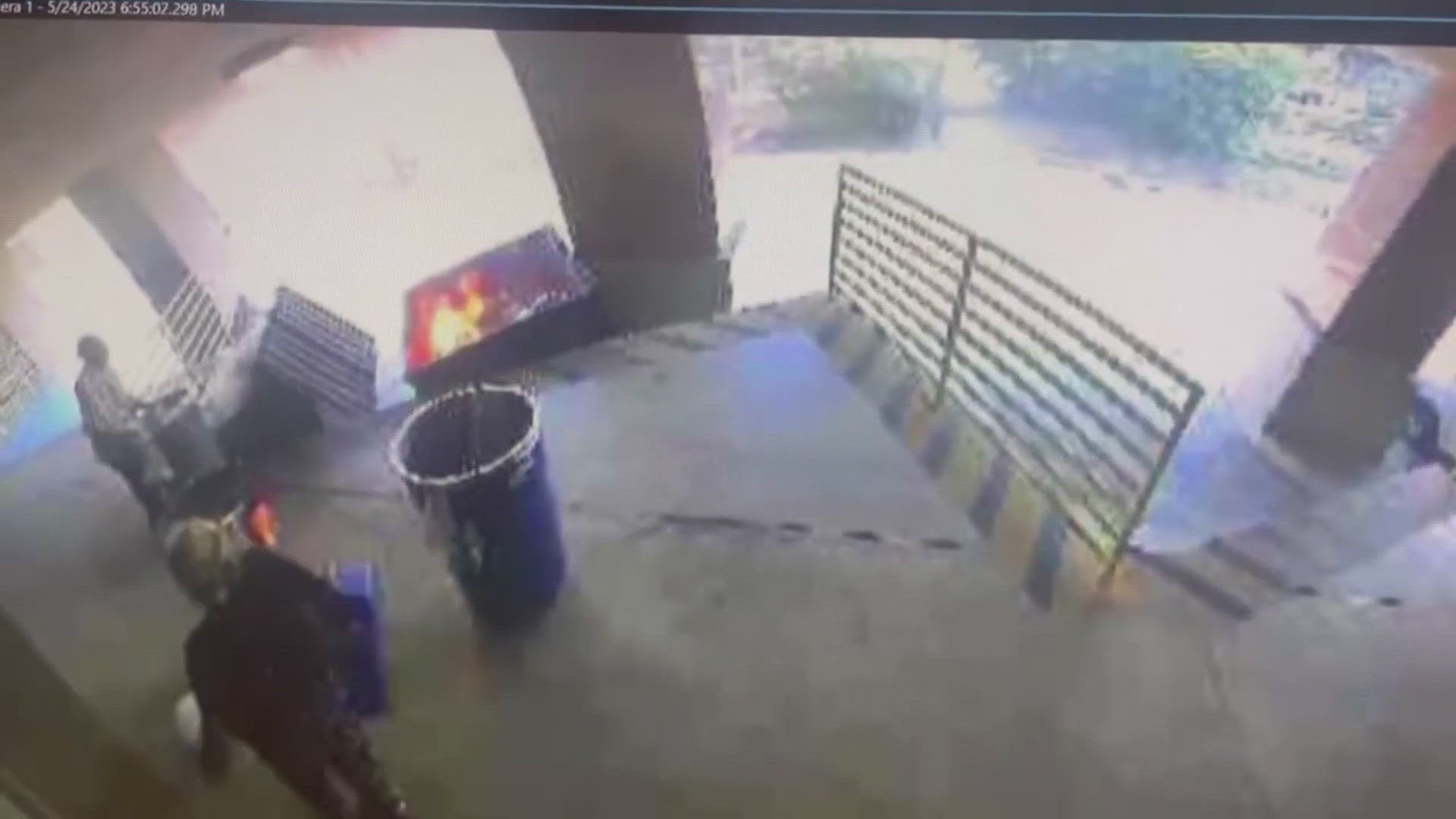 Woman arrested in trash bin fire near Texas AG's Office | kvue.com