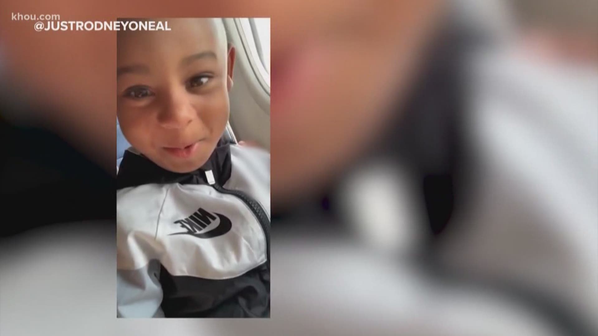 While on his very first flight, going from Orlando to Houston, 4-year-old Rodney Small noticed a woman’s bare foot on his armrest. His reaction…PRICELESS!