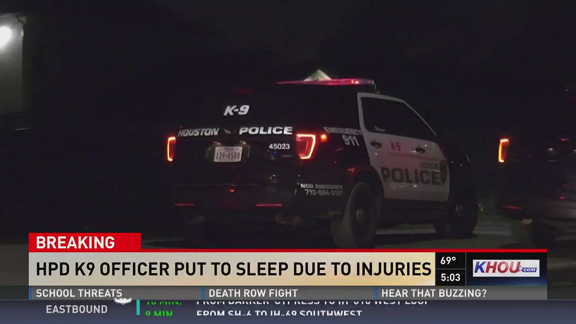 KHOU 11's Janel Forte reports the Houston Police Department is mourning the loss of one of its K9 Officers