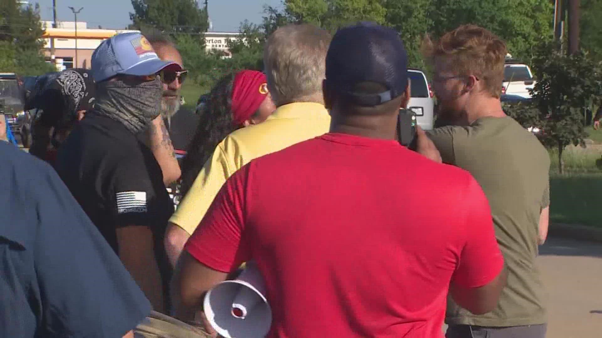 Dueling rallies were held outside a Katy church on Saturday as it hosted an all-ages drag queen bingo night as a fundraiser.