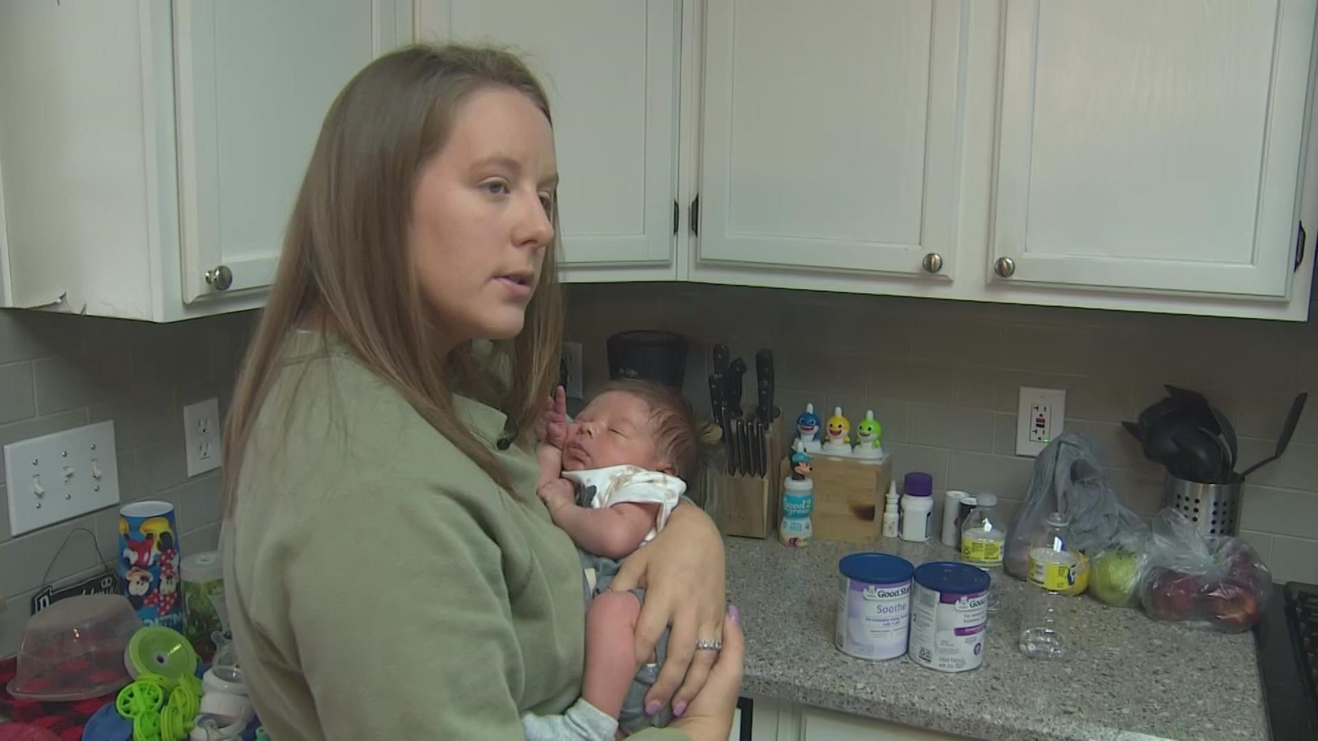 Morgan Heid welcomed her fourth child, Gunner, just three weeks ago and she's worried she may not be able to feed him with the shortage in baby formula.