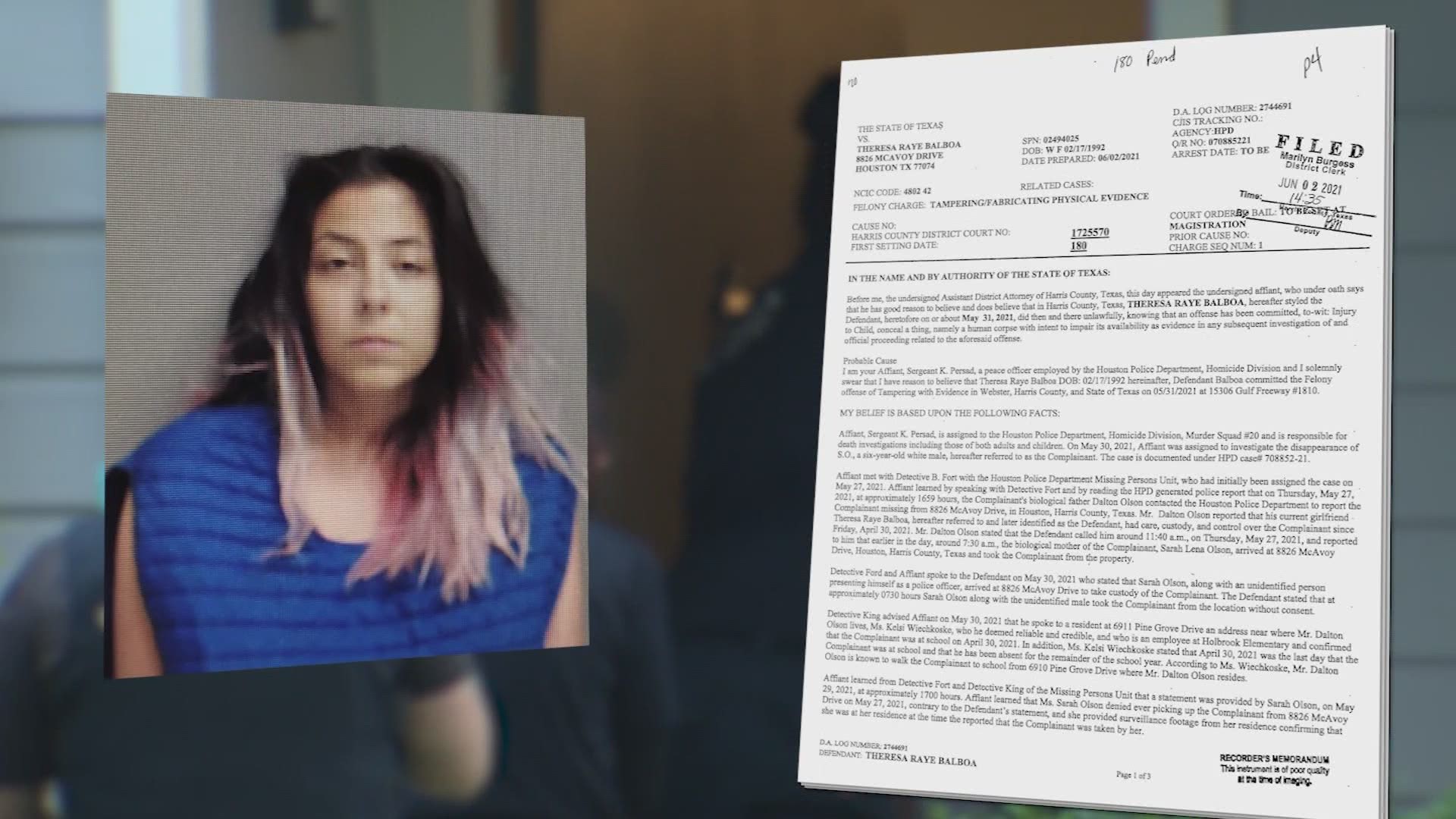 Court records obtained by KHOU 11 News paint a disturbing picture of what happened leading up to the disappearance of 6-year-old Samuel Olson.