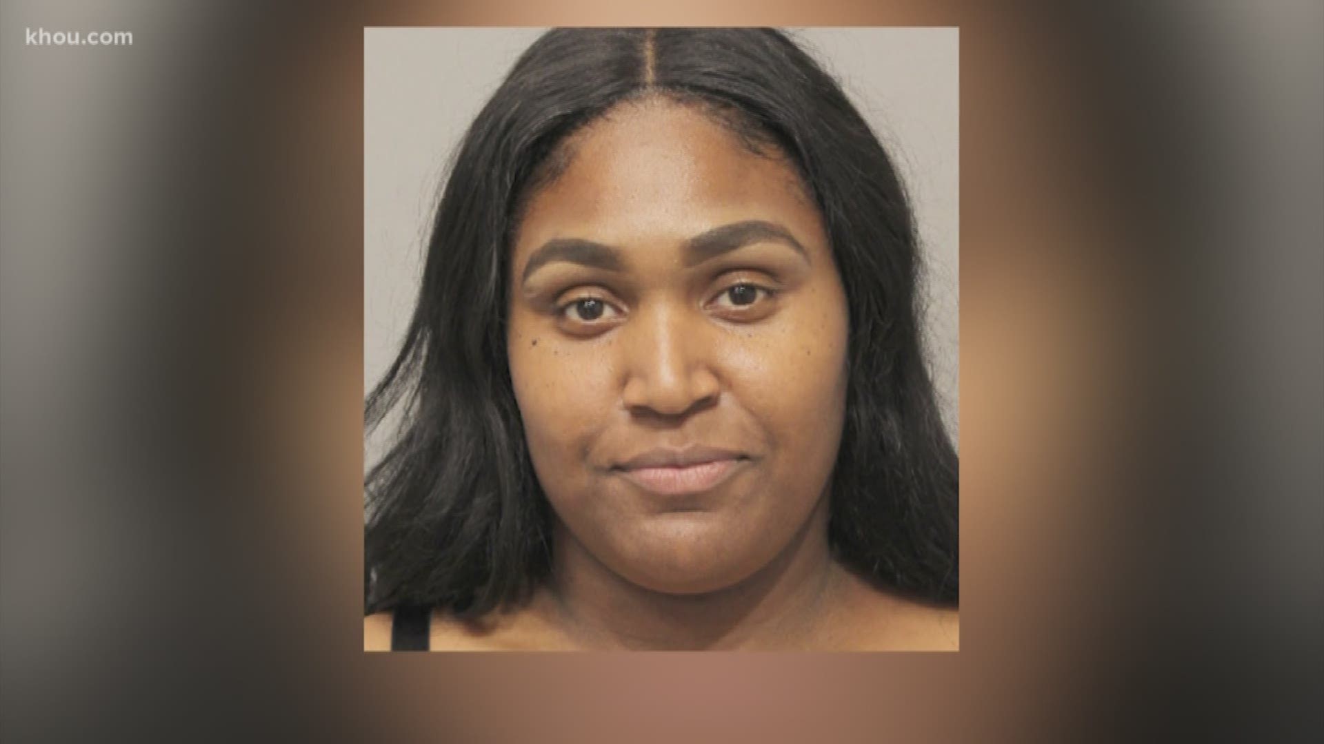 A woman is accused of using her kids to help her steal $1,600 worth of merchandise from Houston Premium Outlets.