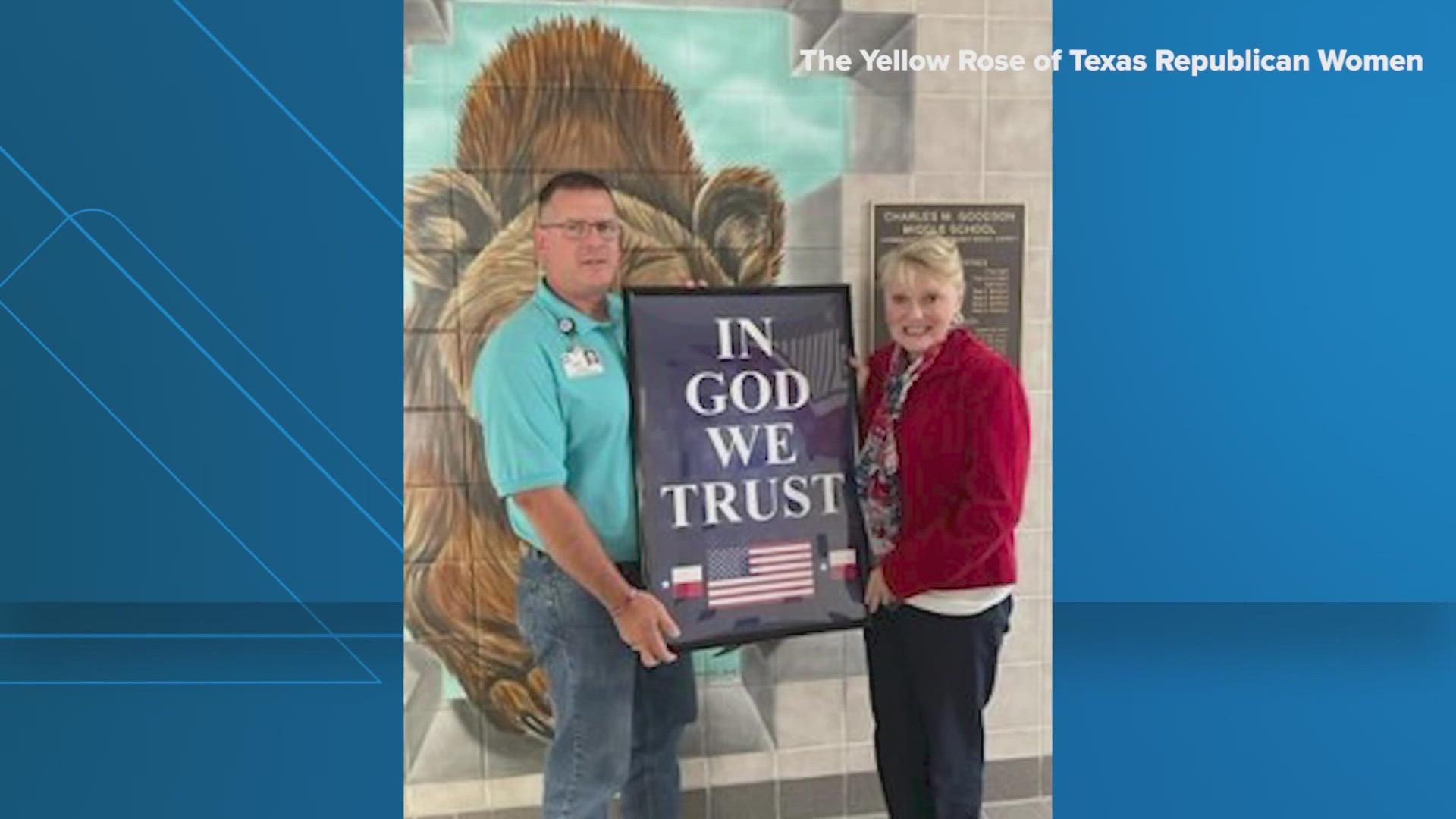 “We just felt like it was a great opportunity to display our national motto in our public schools,” said TX Rep. Tom Oliverson of the Houston area.