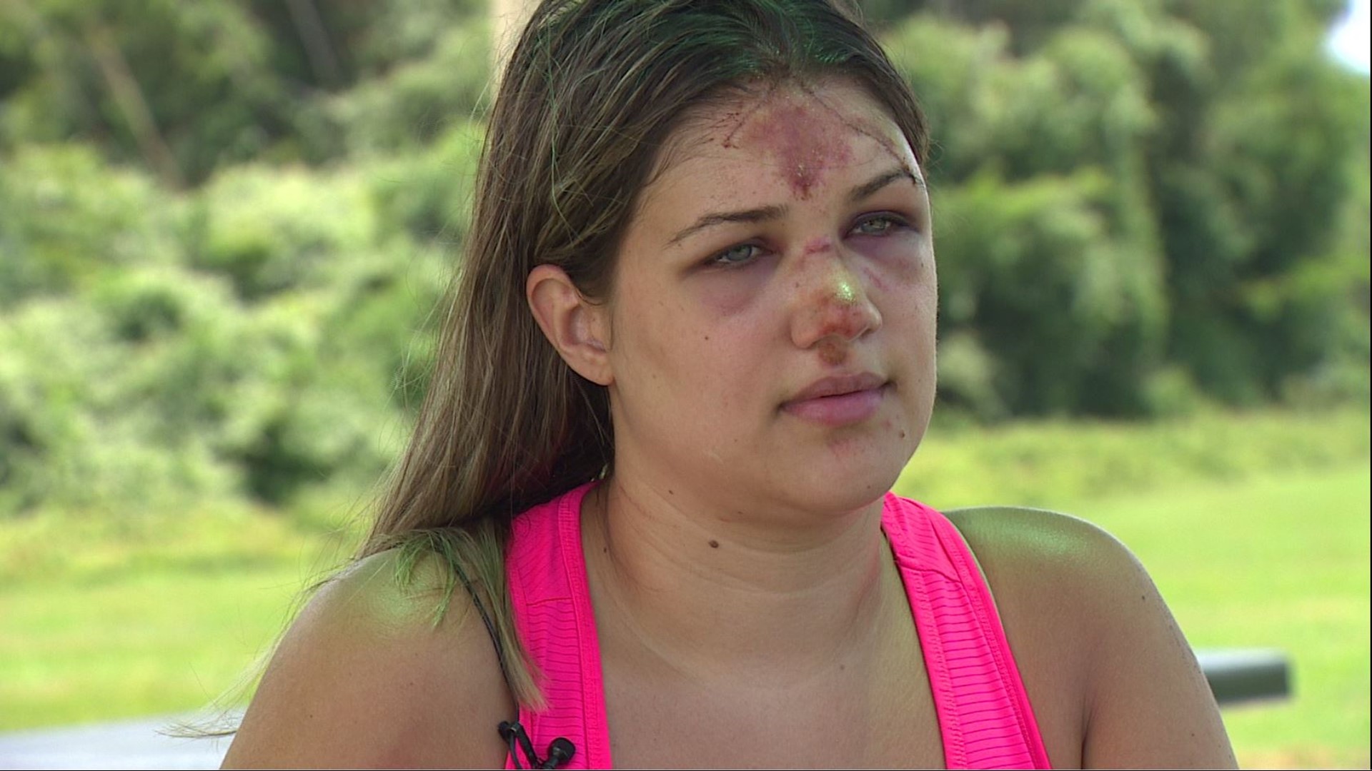 A woman says she was brutally attacked by a group of people during a weekend tubing trip near New Braunfels.