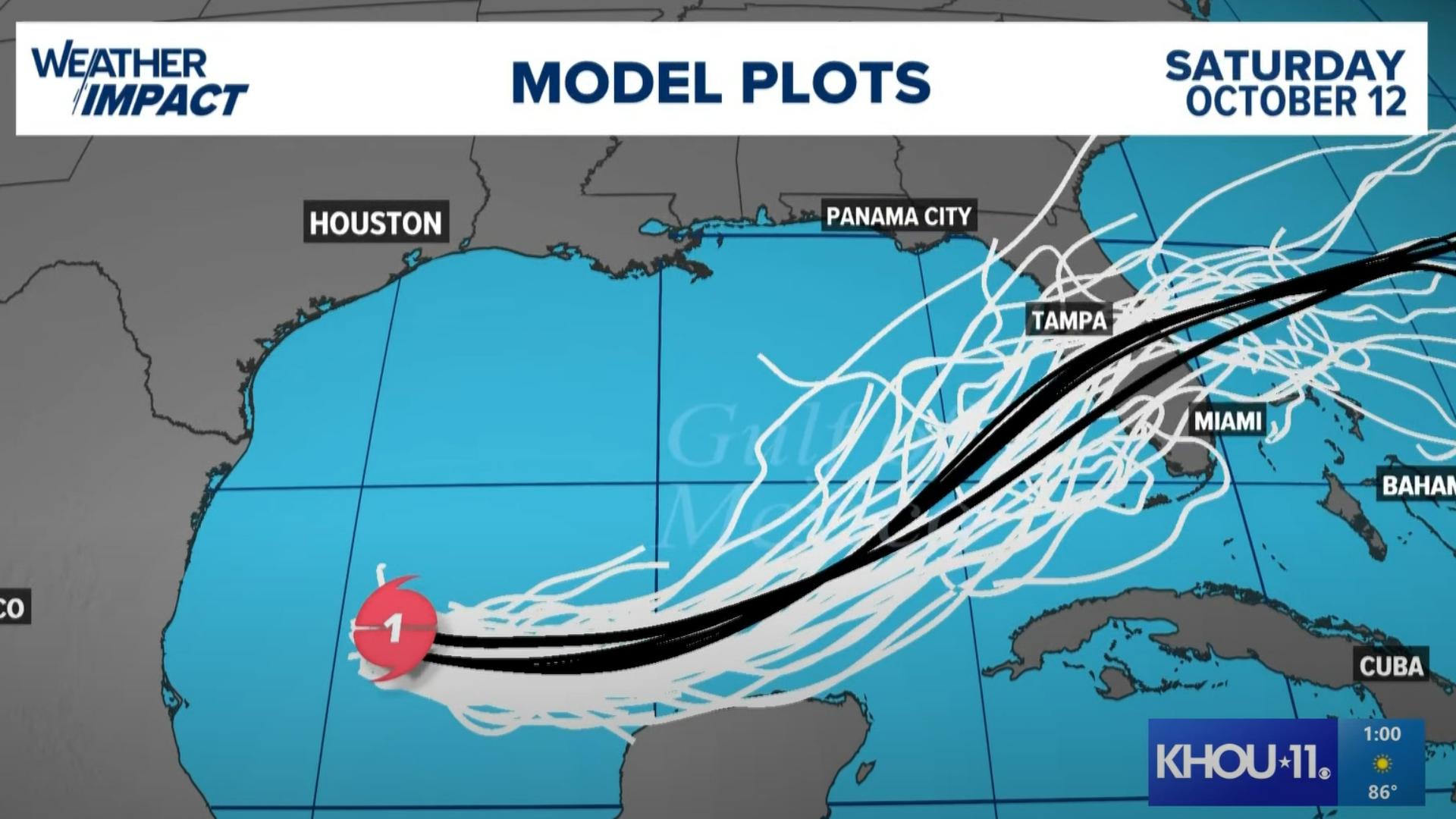 The latest forecast brings Milton to the west coast of Florida as a category 3 hurricane on Wednesday afternoon.