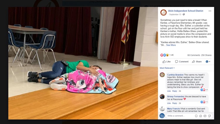 Photo Of Texas School Custodian Comforting Student Goes Viral Kvue Com